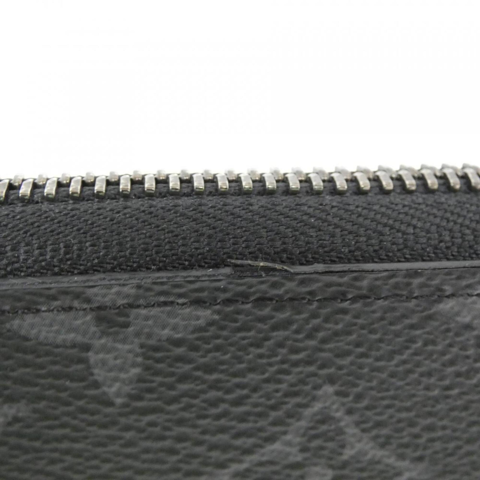 Louis Vuitton Black Coated Canvas Long Wallet (Bi-Fold) (Pre-Owned)