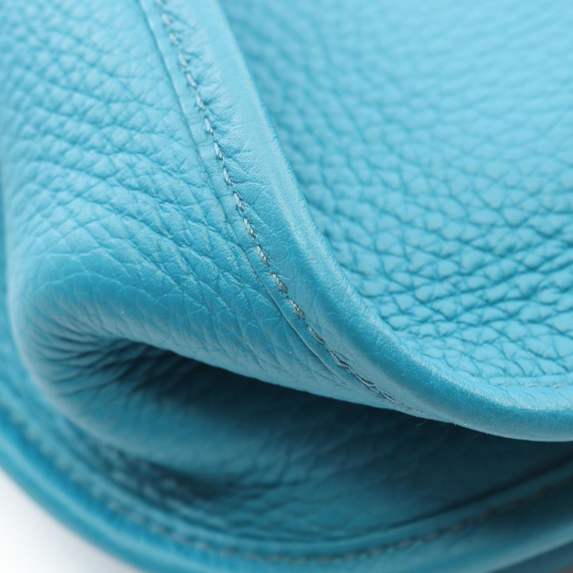 Hermes Blue Blue Paon Taurillon Clemence Leather Leather Shoulder Bag (Pre-Owned)