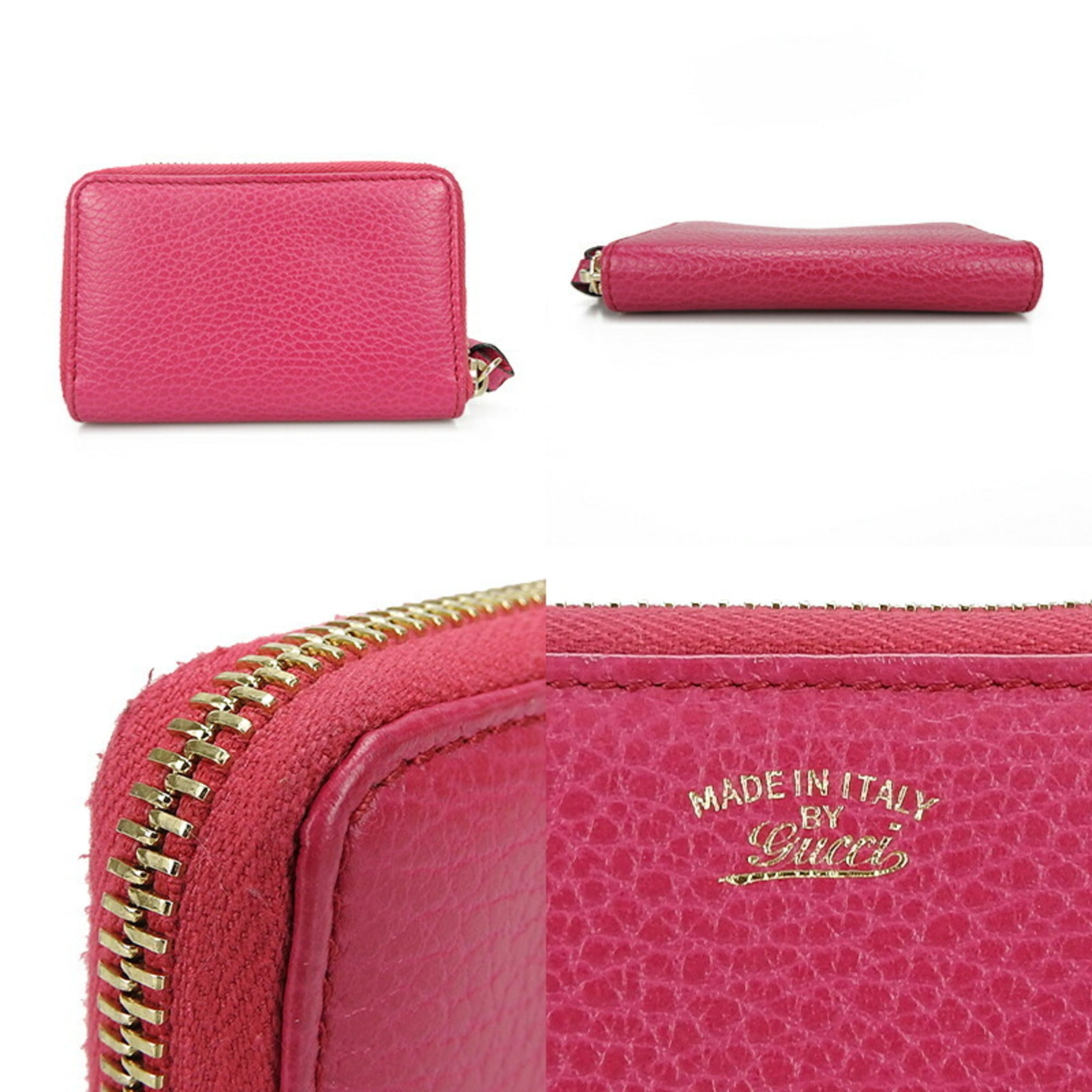 Gucci Pink Leather Coin Purse/Coin Case (Pre-Owned)