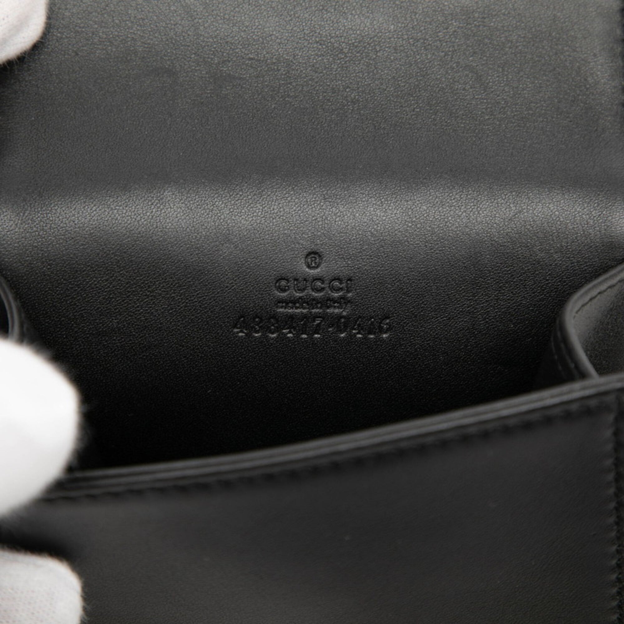 Gucci Black Gold Leather Fanny Pack (Pre-Owned)