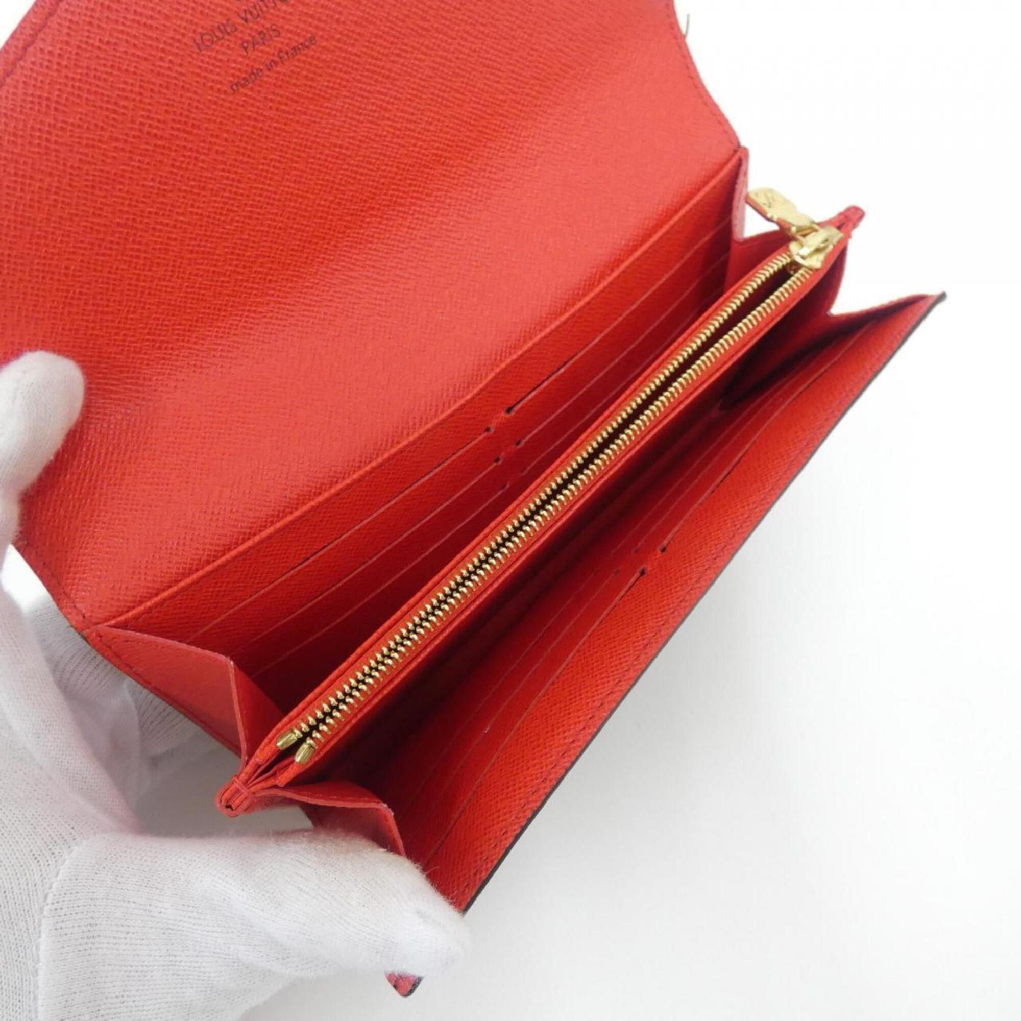 Louis Vuitton Coquelicots Marron Coated Canvas Long Wallet (Bi-Fold) (Pre-Owned)