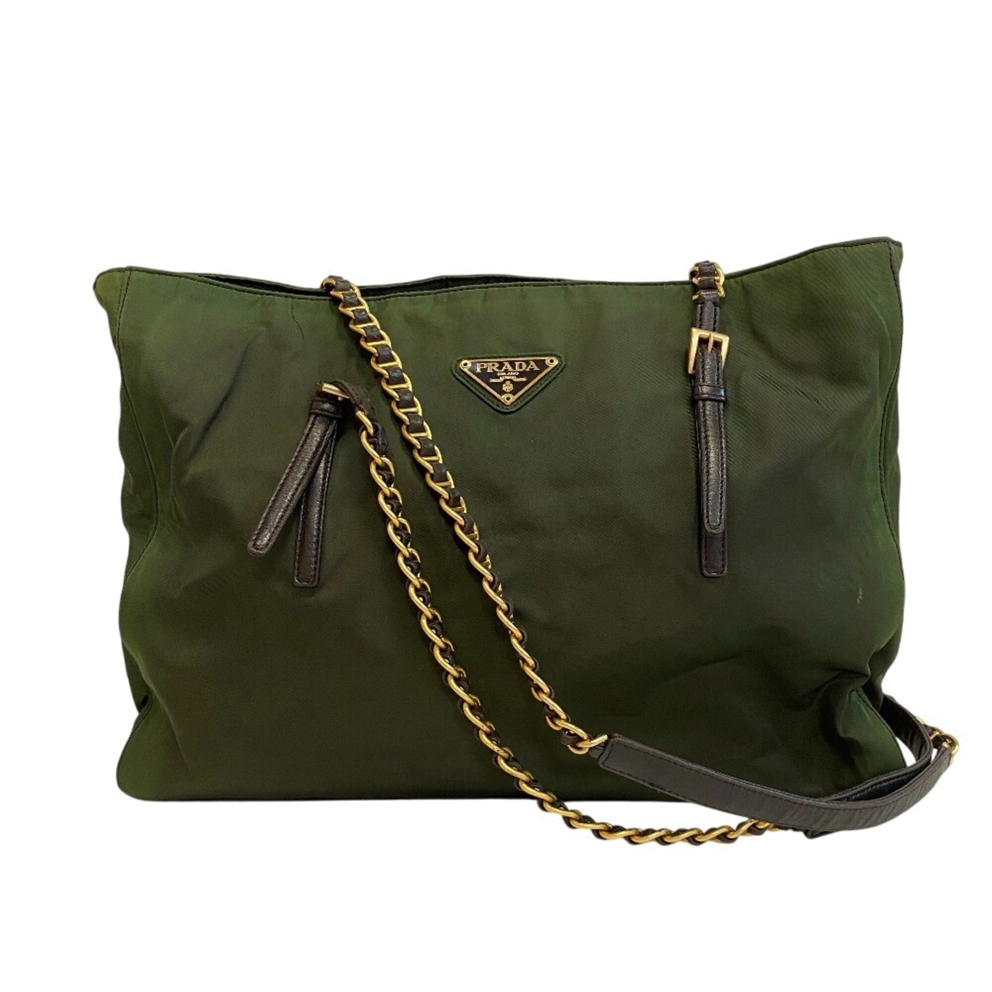 Prada Green Nylon Tote Bag (Pre-Owned)
