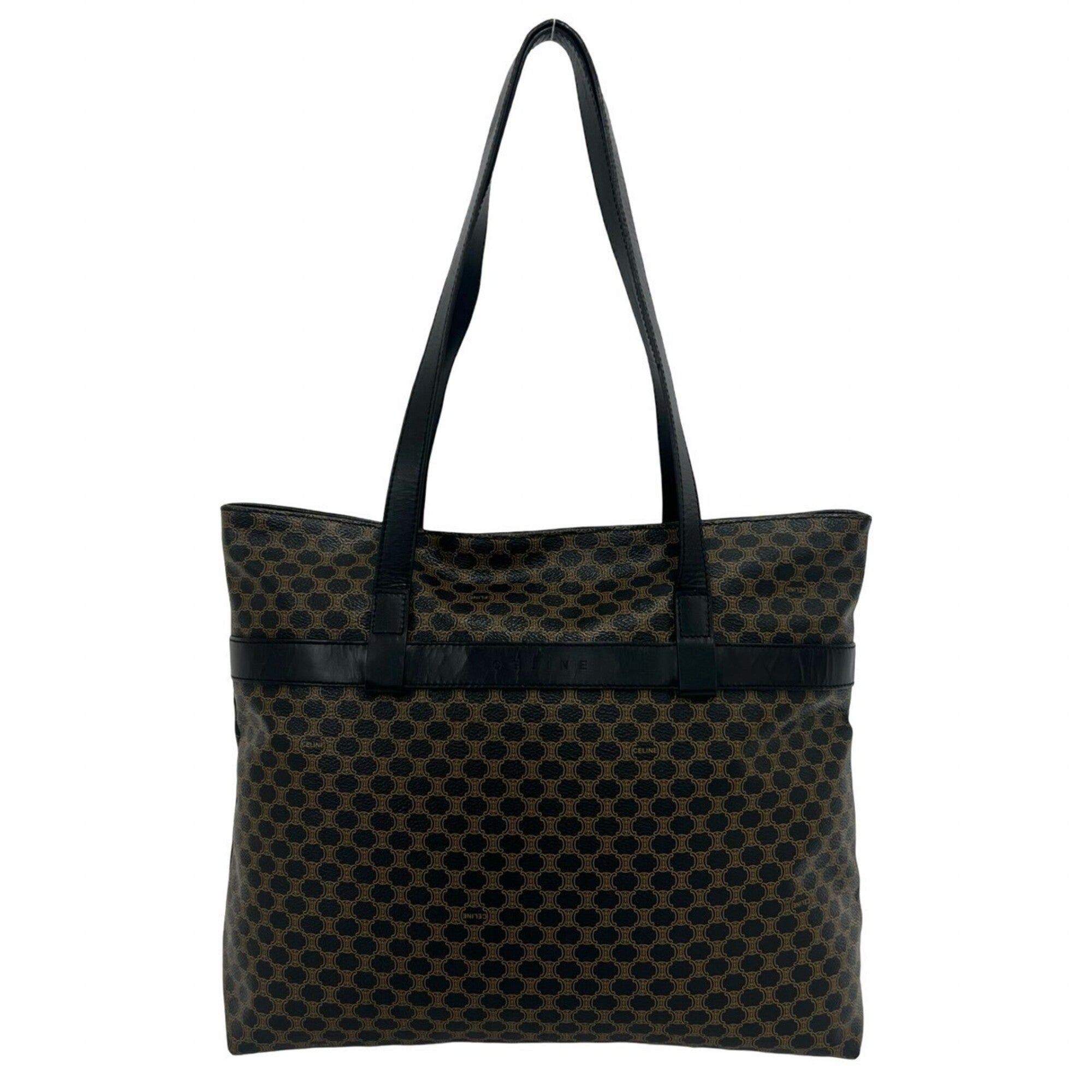 Celine Black Brown Leather Pvc Handbag Tote Bag (Pre-Owned)
