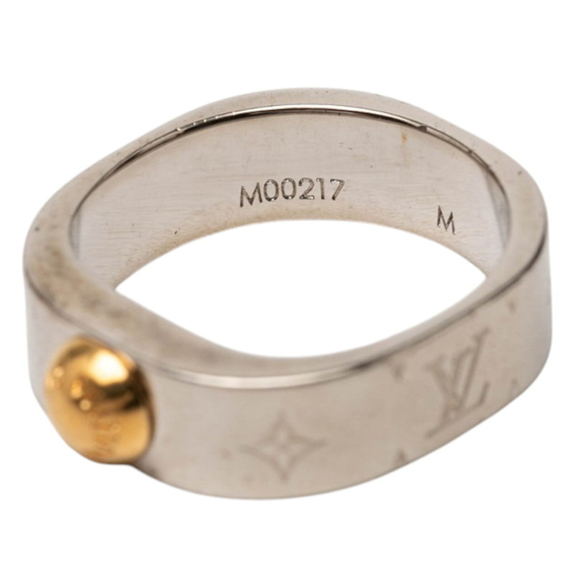 Louis Vuitton Gold Silver Metal Band Ring (Pre-Owned)
