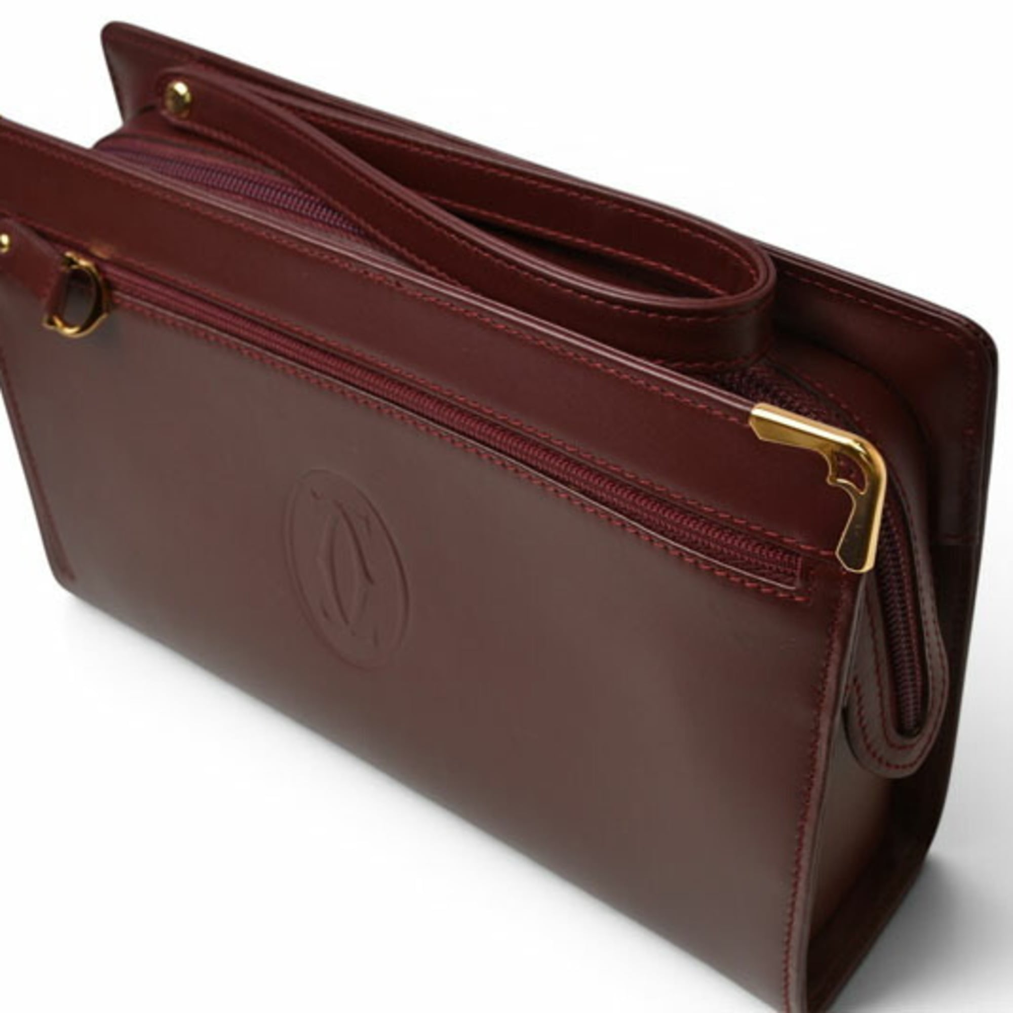 Cartier Must Bordeaux Clutch Bag (Pre-Owned)