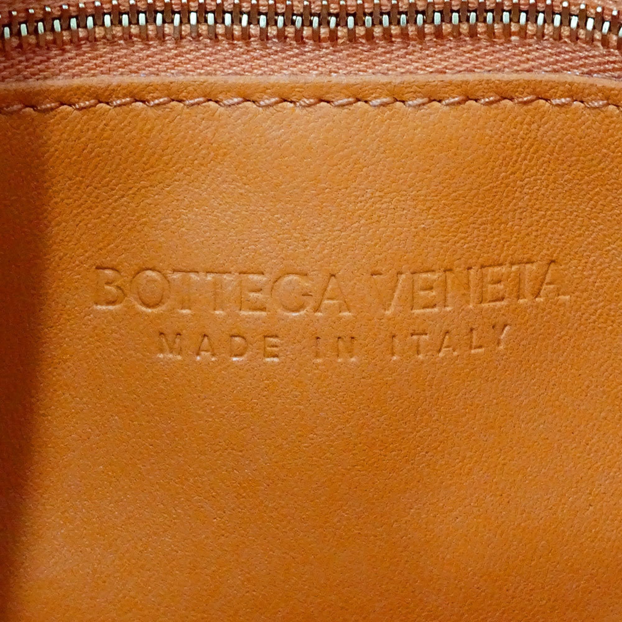 Bottega Veneta Orange Leather Handbag Shoulder Bag (Pre-Owned)