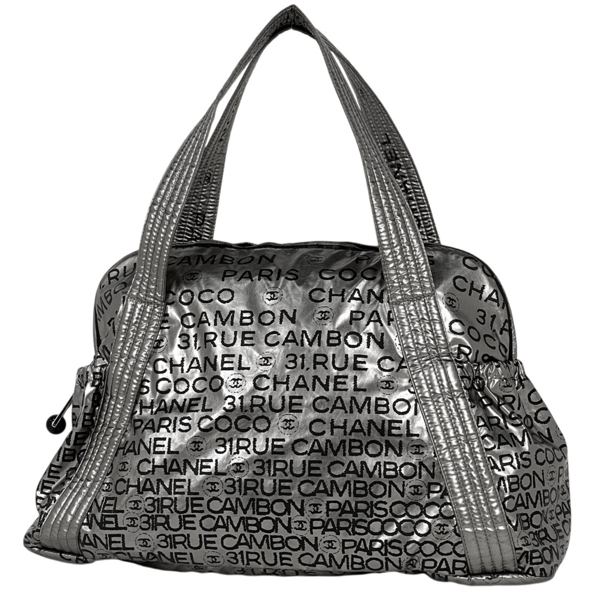Chanel Silver Nylon Tote Bag (Pre-Owned)