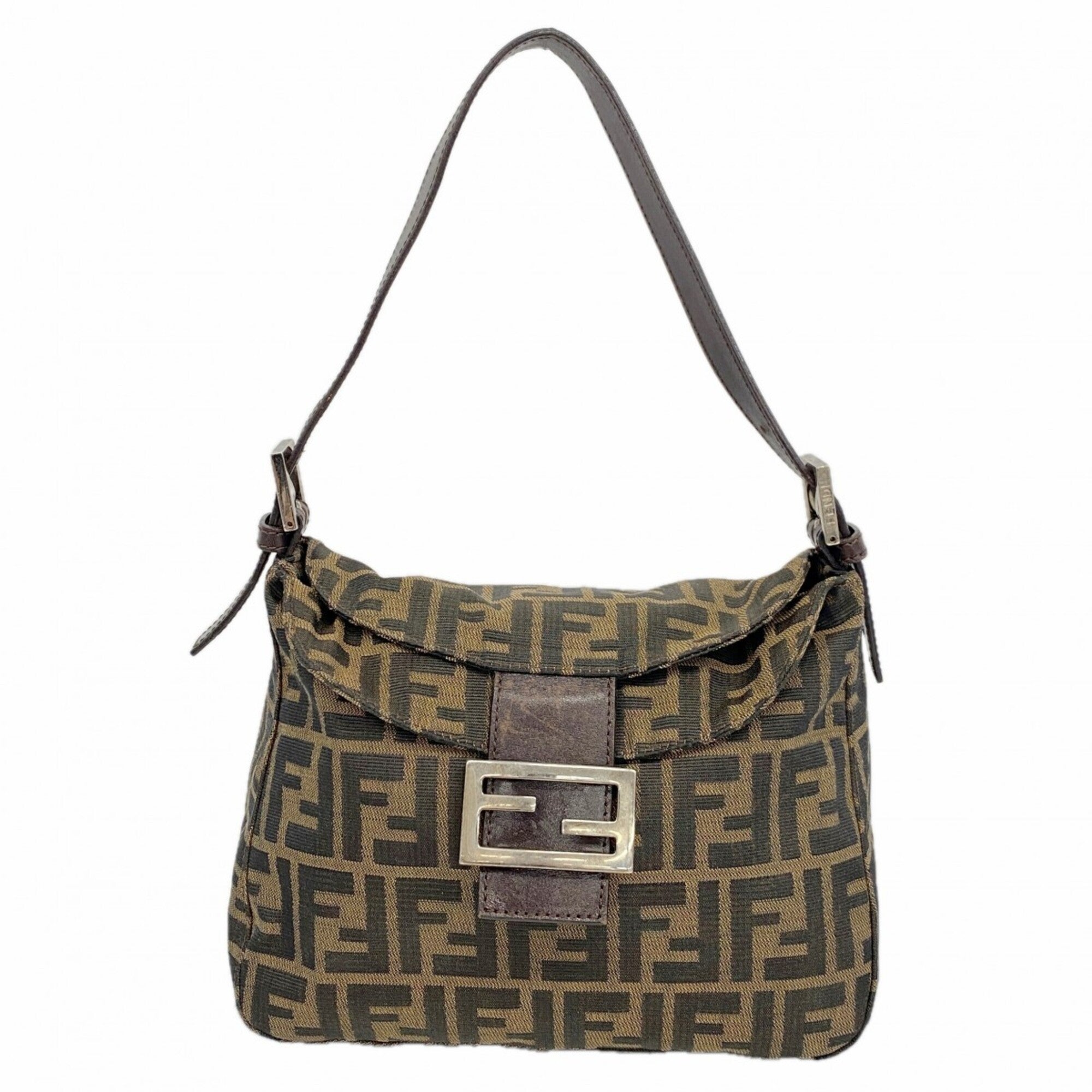 Fendi Brown Nylon Canvas Handbag (Pre-Owned)