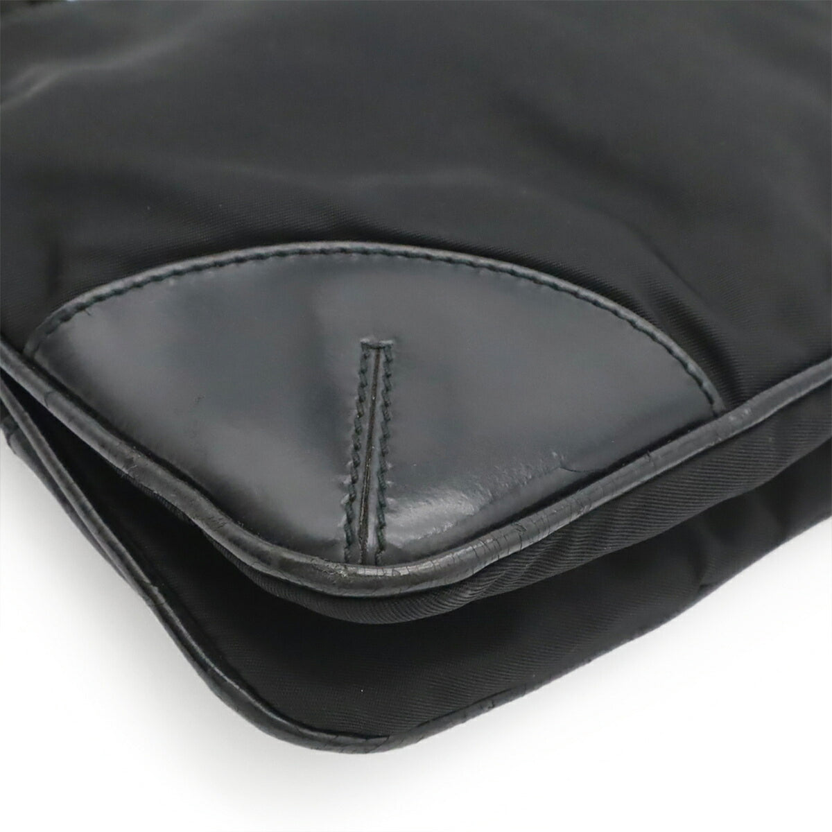 Prada Black Nero Nylon Leather Shoulder Bag (Pre-Owned)