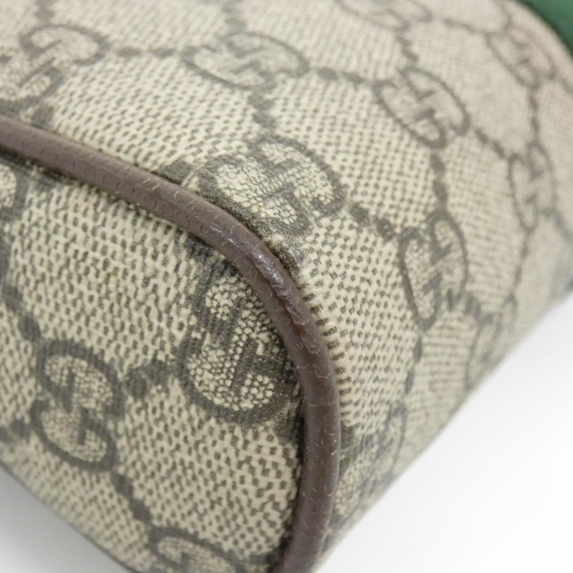 Gucci Ophidia Beige Brown Gg Supreme Canvas Leather Shoulder Bag (Pre-Owned)