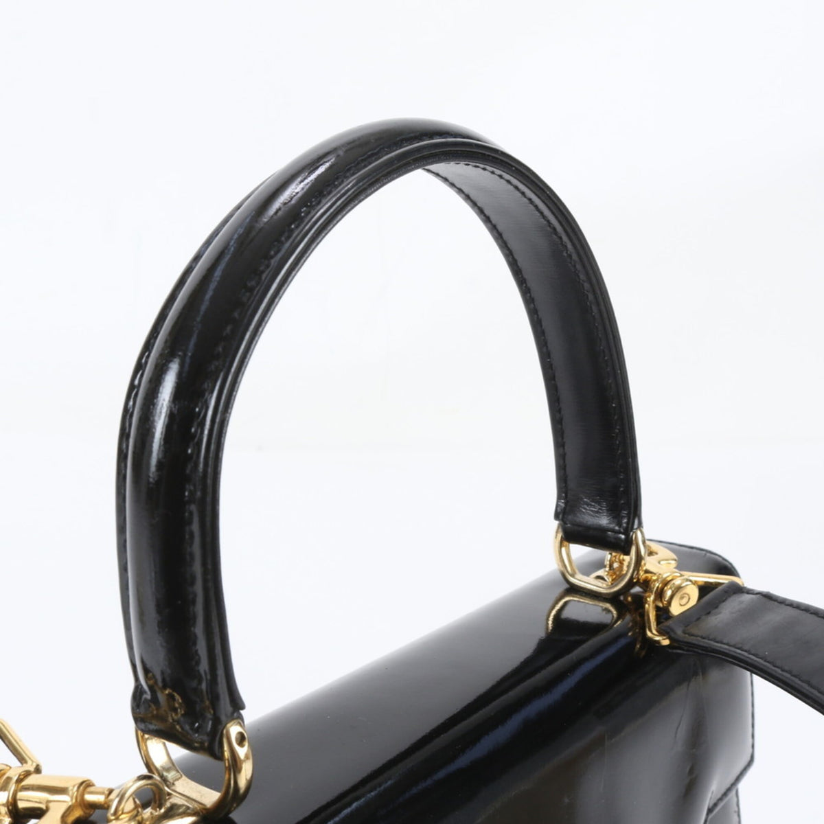 Gucci Black Leather Handbag Shoulder Bag Tote Bag (Pre-Owned)
