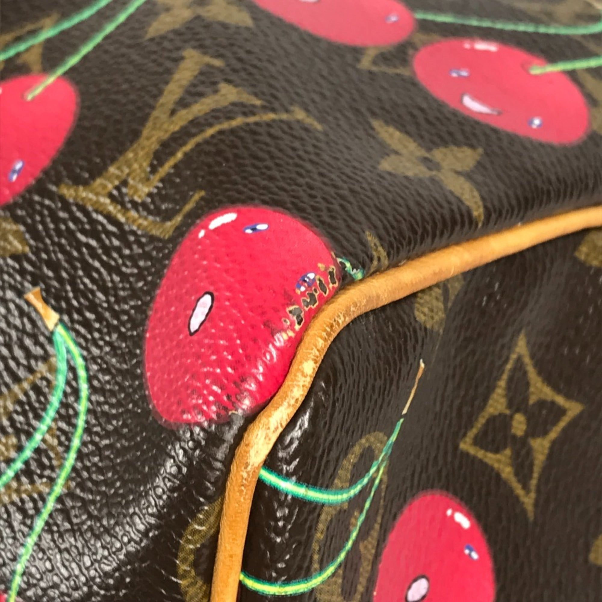 Louis Vuitton Brown Red Color Monogram Cherry Blossom Canvas Boston Bag (Pre-Owned)