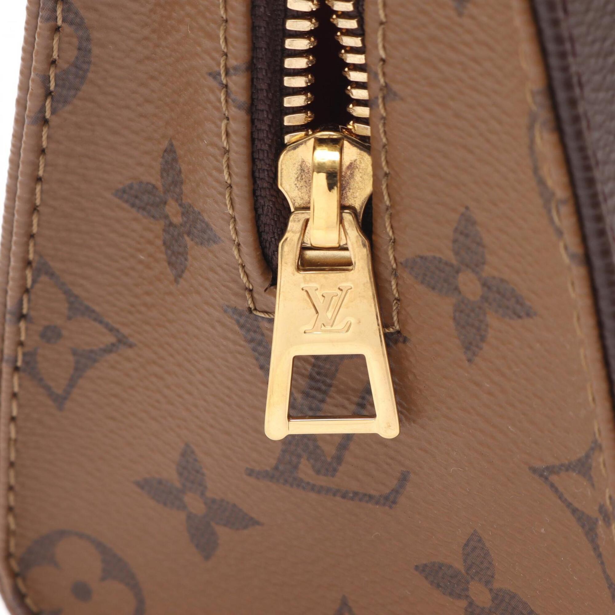 Louis Vuitton Brown Coated Canvas Handbag Pouch (Pre-Owned)