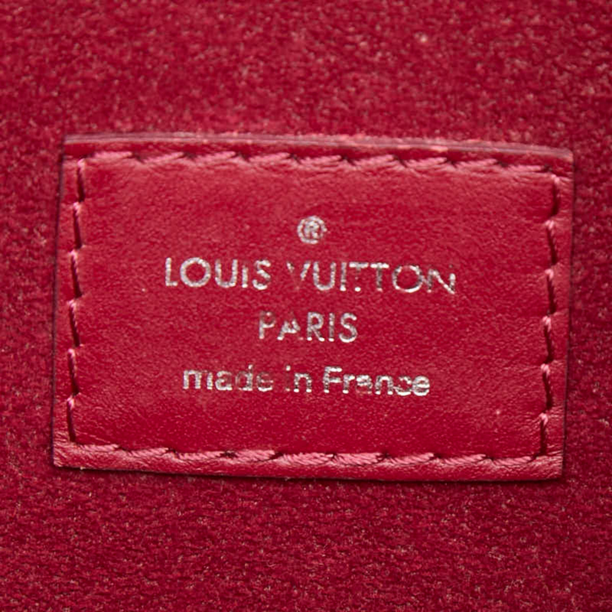 Louis Vuitton Fuchsia Red Color Leather Pouch Shoulder Bag Tote Bag (Pre-Owned)