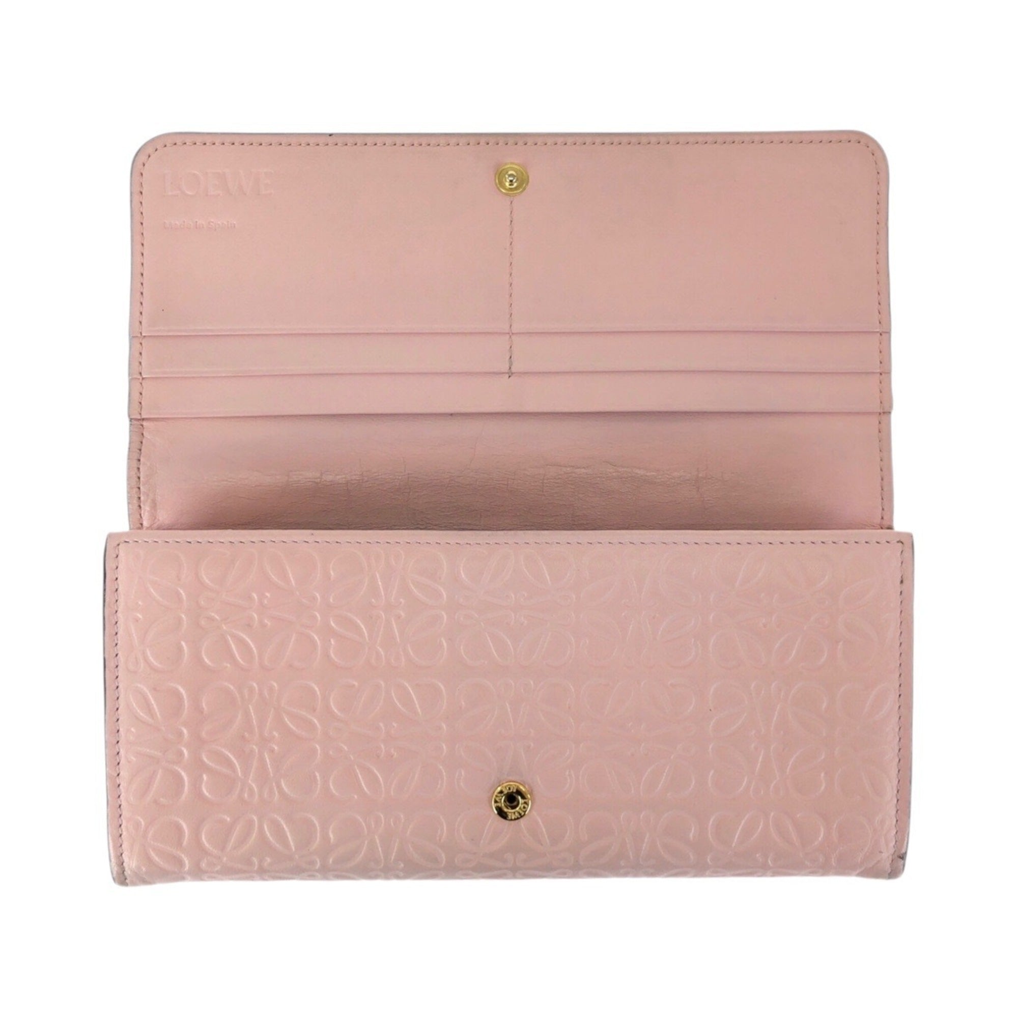 Loewe Pink Leather Long Wallet (Bi-Fold) (Pre-Owned)