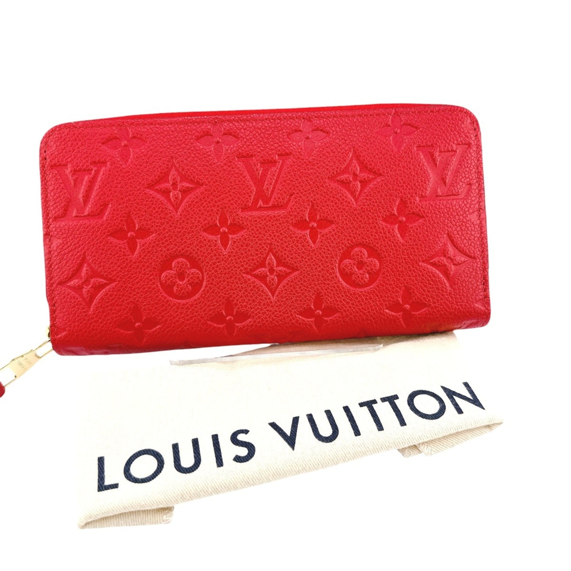 Louis Vuitton Red Color Monogram Empreinte Long Wallet (Bi-Fold) (Pre-Owned)