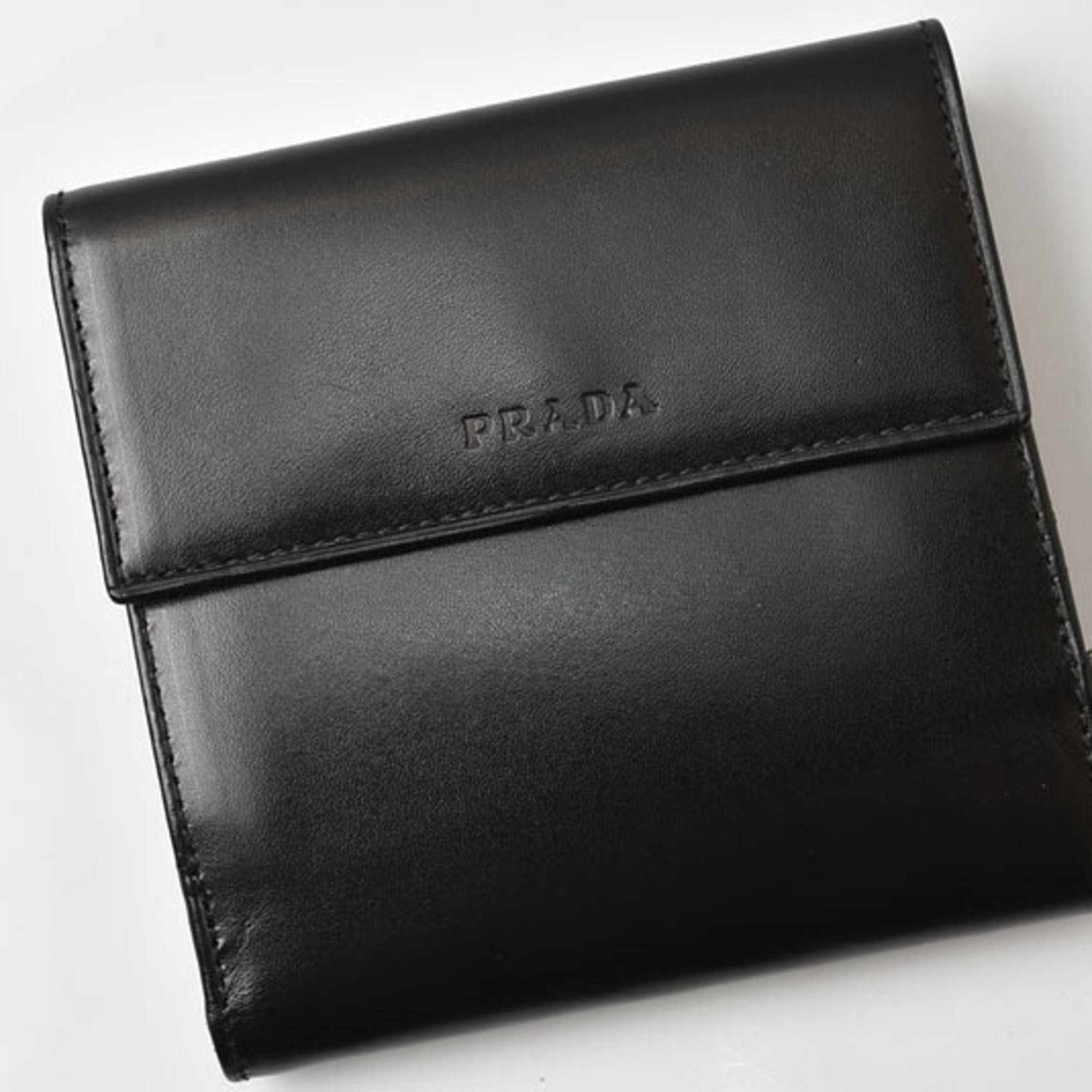 Prada Black Nero Leather Wallet (Tri-Fold) (Pre-Owned)