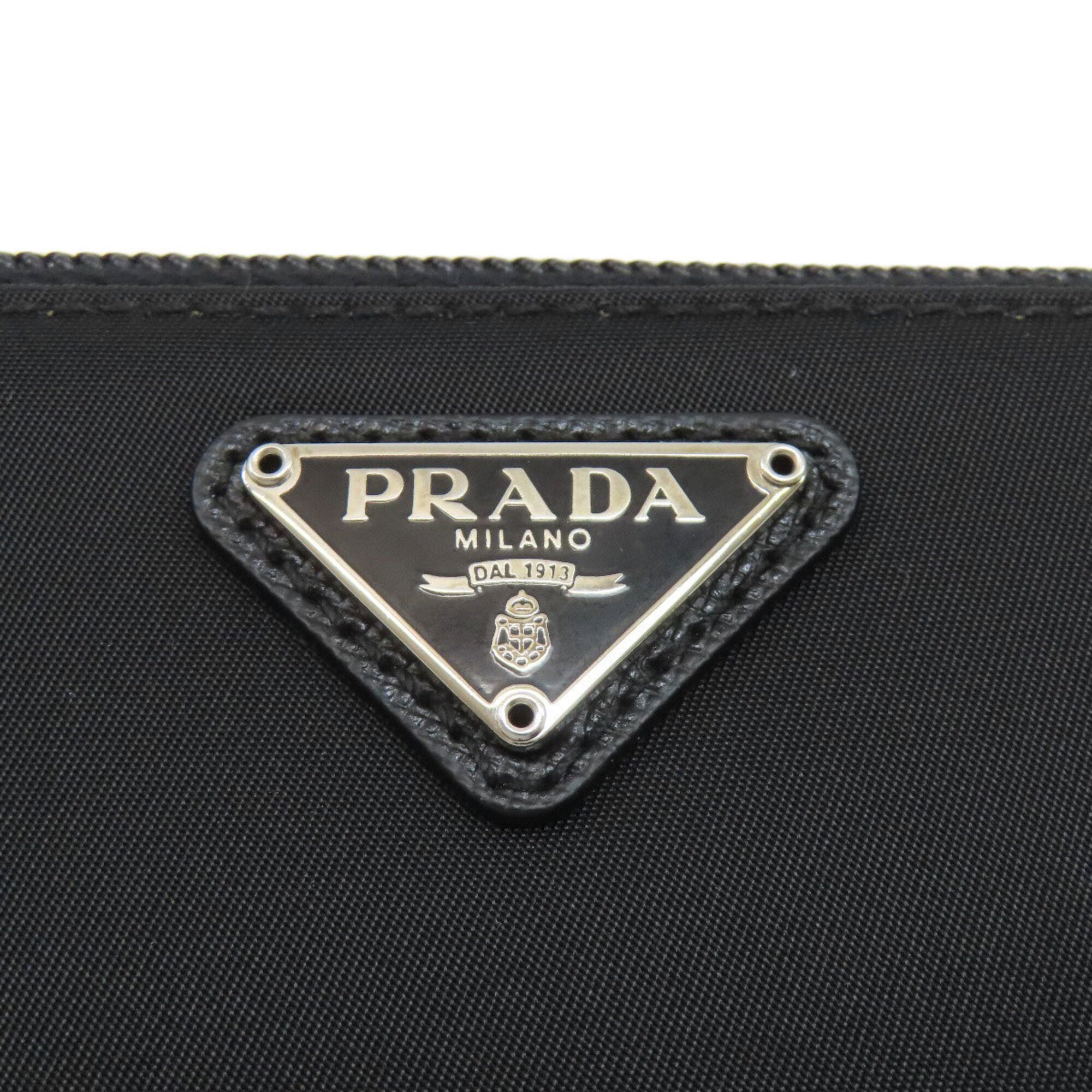 Prada Black Nylon Long Wallet (Bi-Fold) (Pre-Owned)
