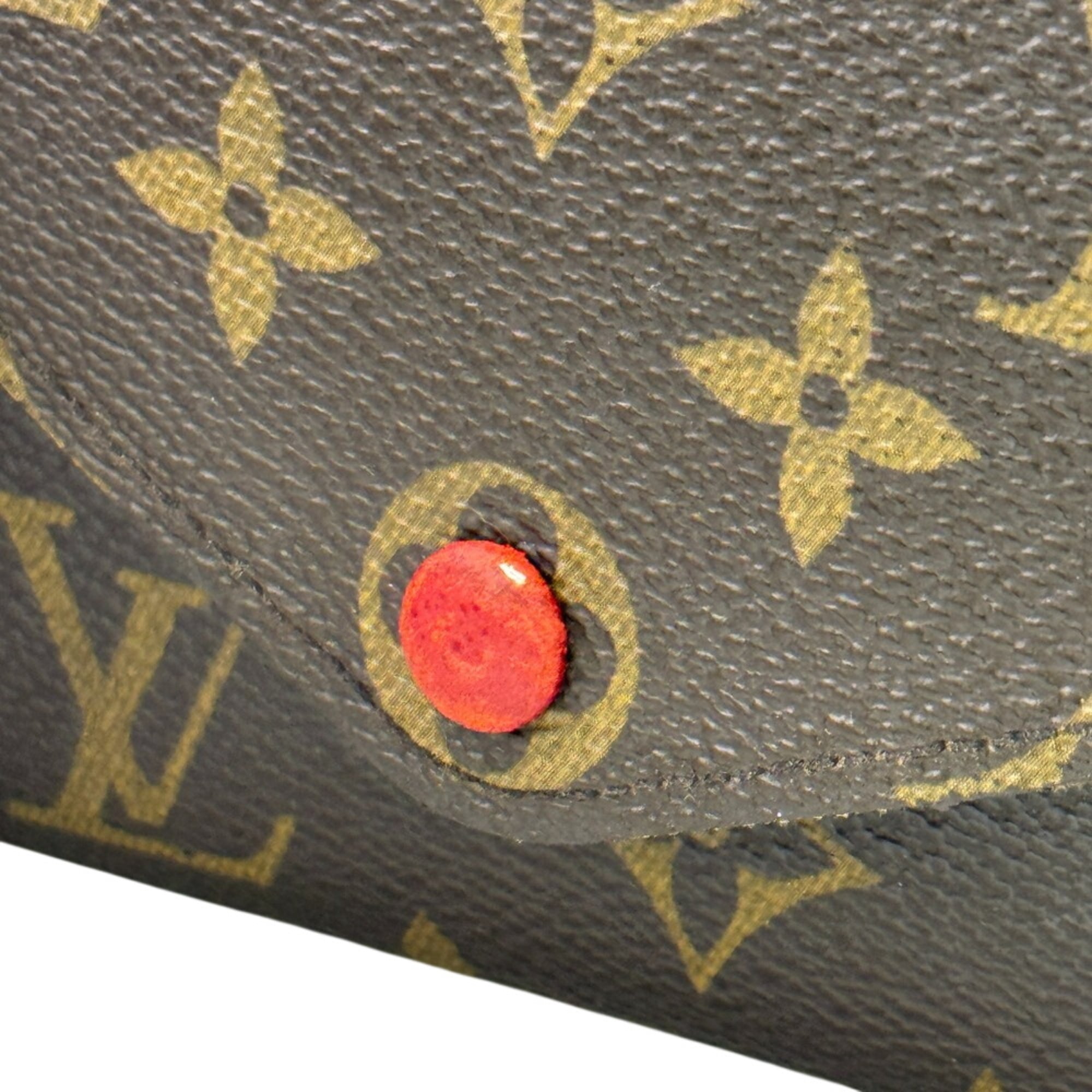 Louis Vuitton Monogram Brown Monogram Red Color Monogram Long Wallet (Bi-Fold) (Pre-Owned)