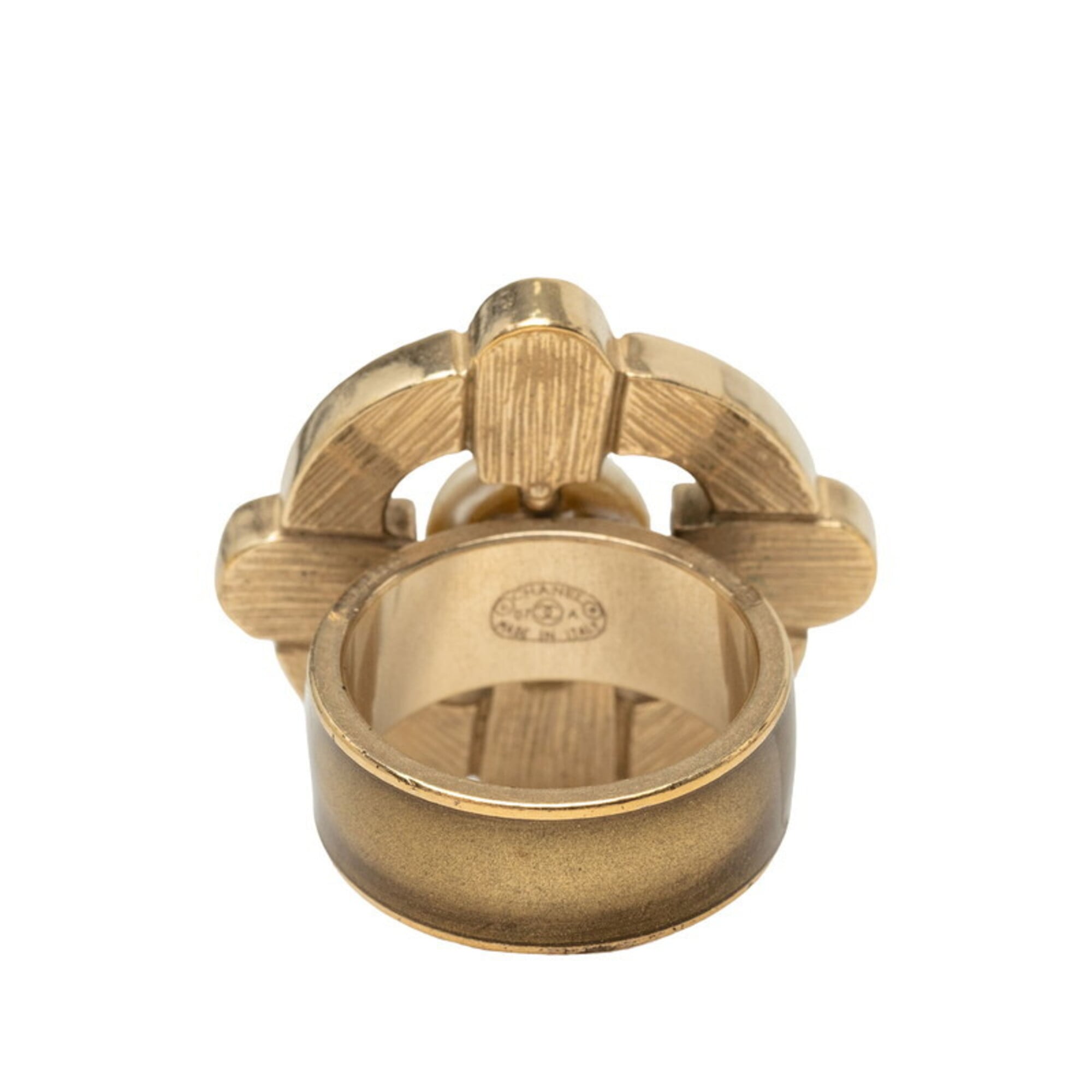 Chanel Gold Brown Band Ring (Pre-Owned)