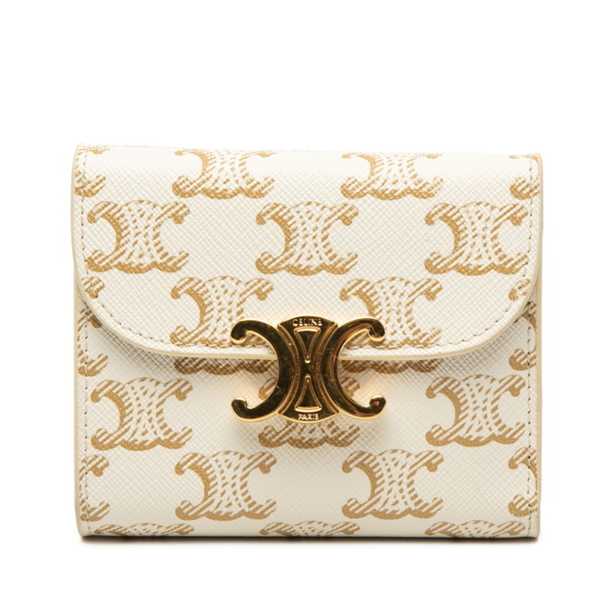 Celine Ivory Pvc Leather Wallet (Tri-Fold) (Pre-Owned)