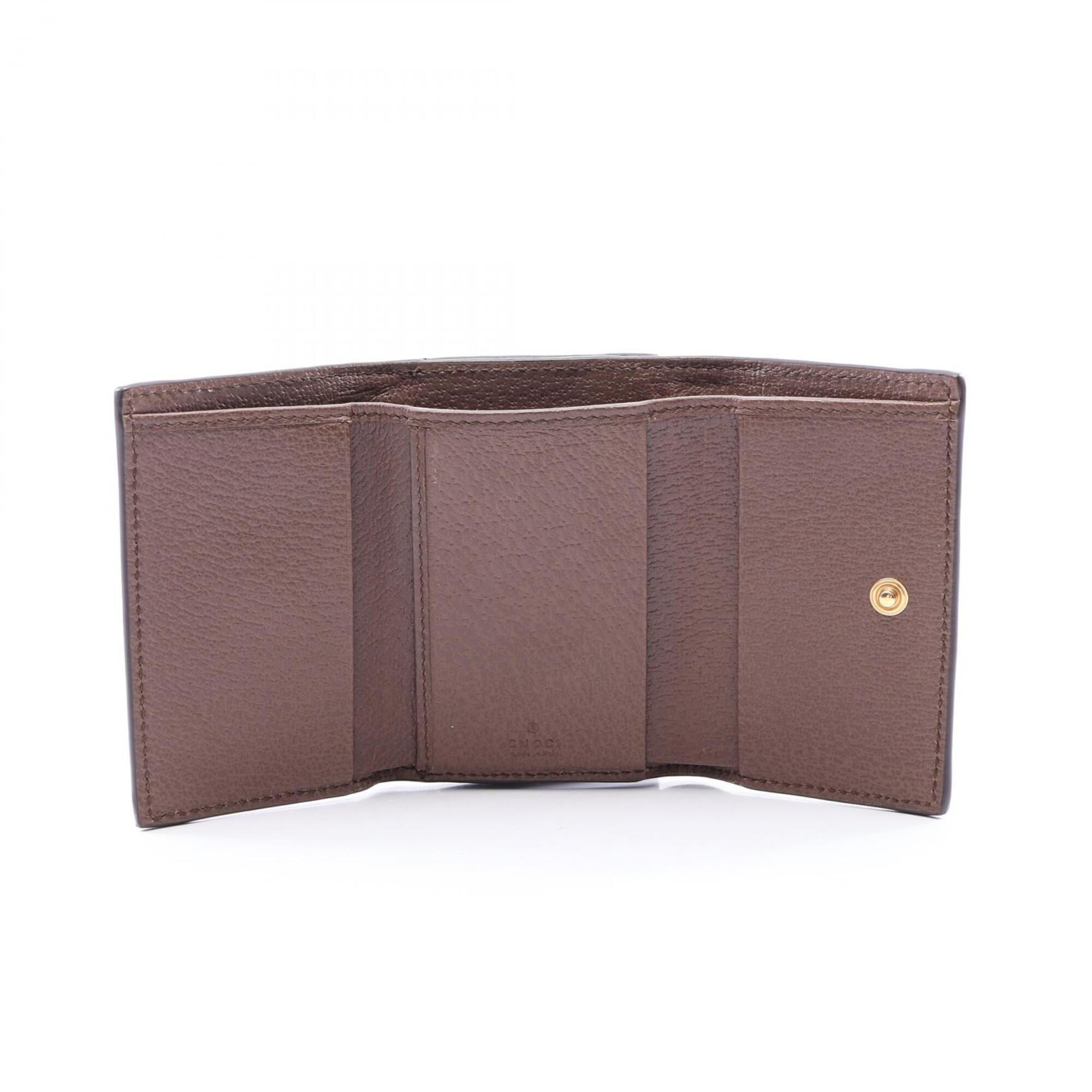 Gucci Beige Brown Multi-Color Leather Pvc Wallet (Tri-Fold) (Pre-Owned)