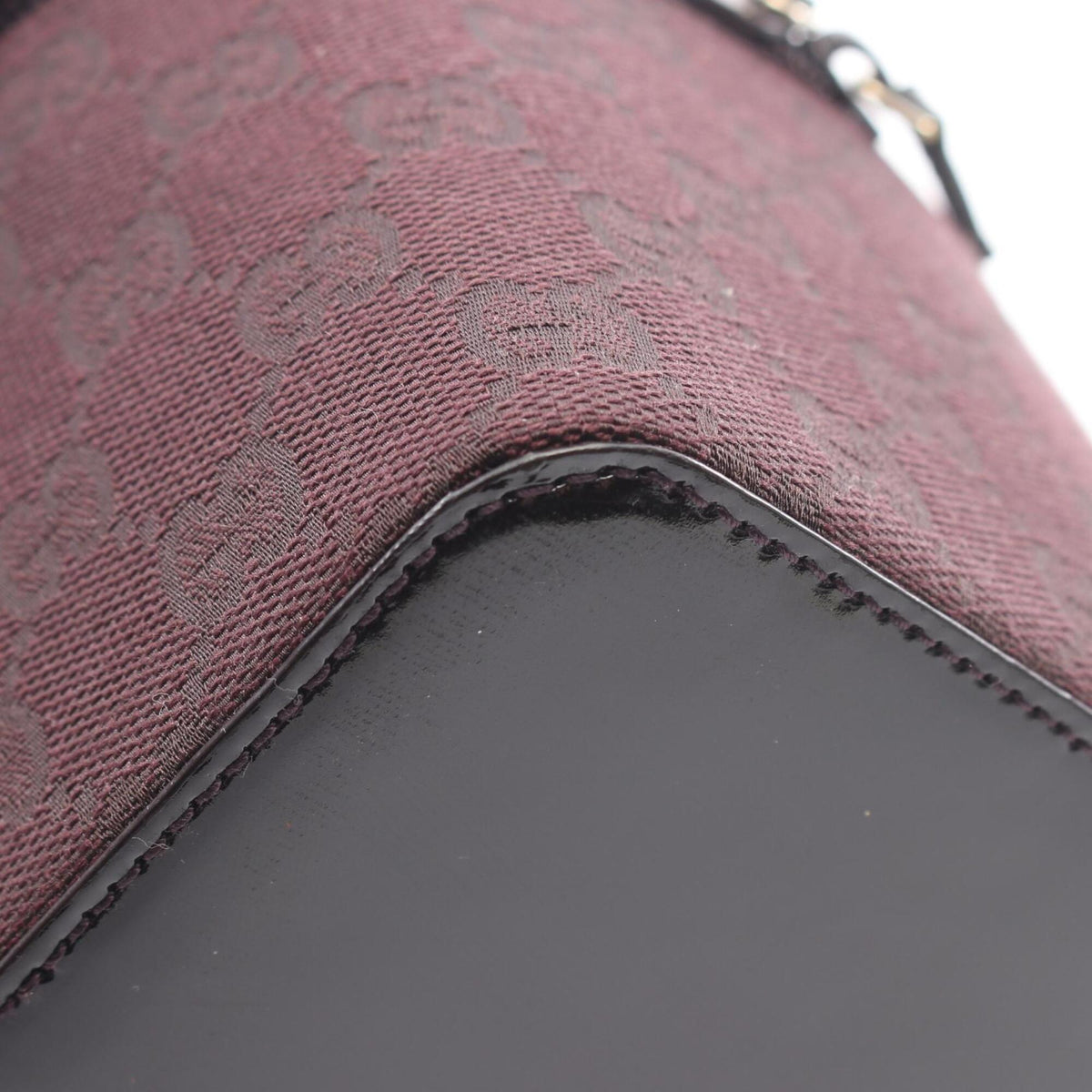 Gucci Purple Canvas Patent Leather Handbag (Pre-Owned)
