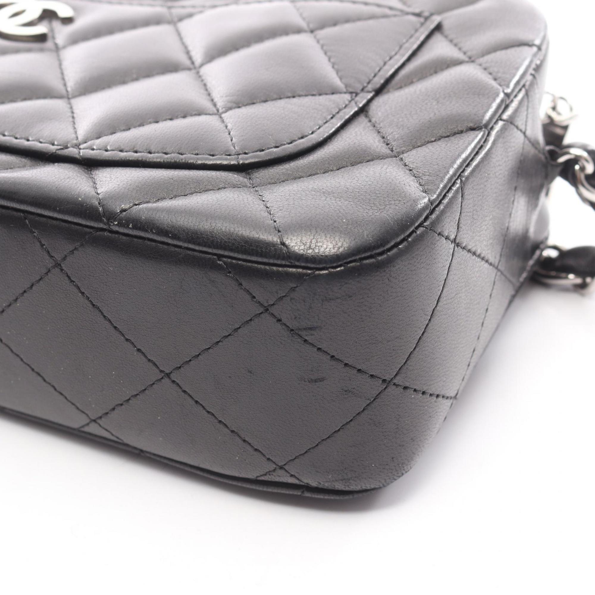 Chanel Black Leather Handbag Shoulder Bag (Pre-Owned)