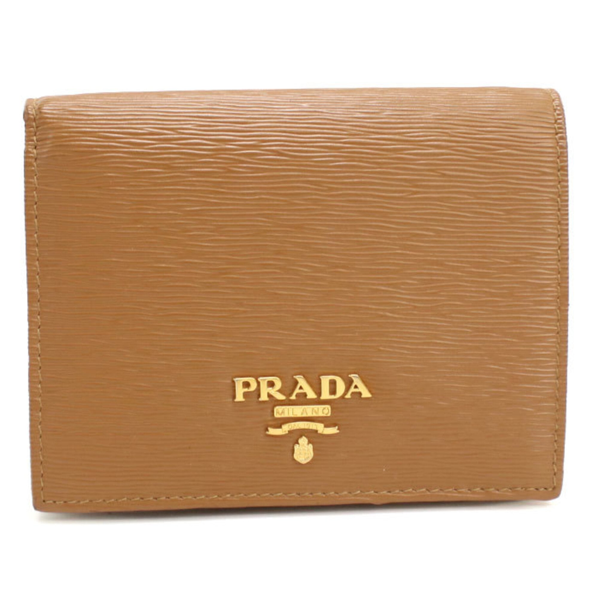 Prada Brown Leather Wallet (Bi-Fold) (Pre-Owned)