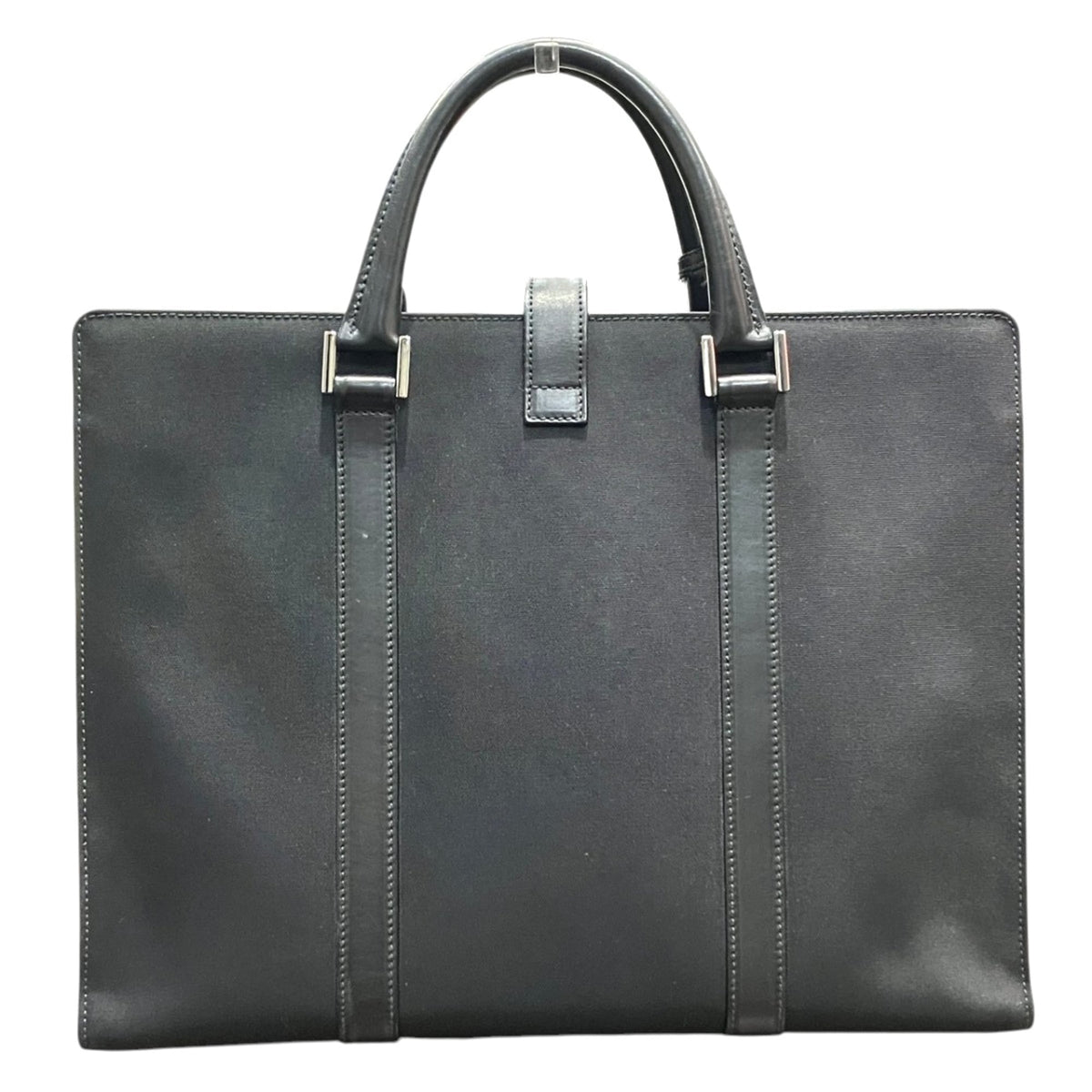Gucci Black Canvas Briefcase Handbag (Pre-Owned)