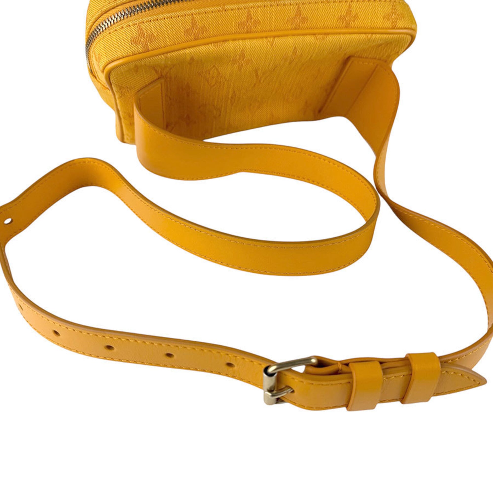 Louis Vuitton Gold Yellow Monogram Denim Pouch Sling Bag (Pre-Owned)