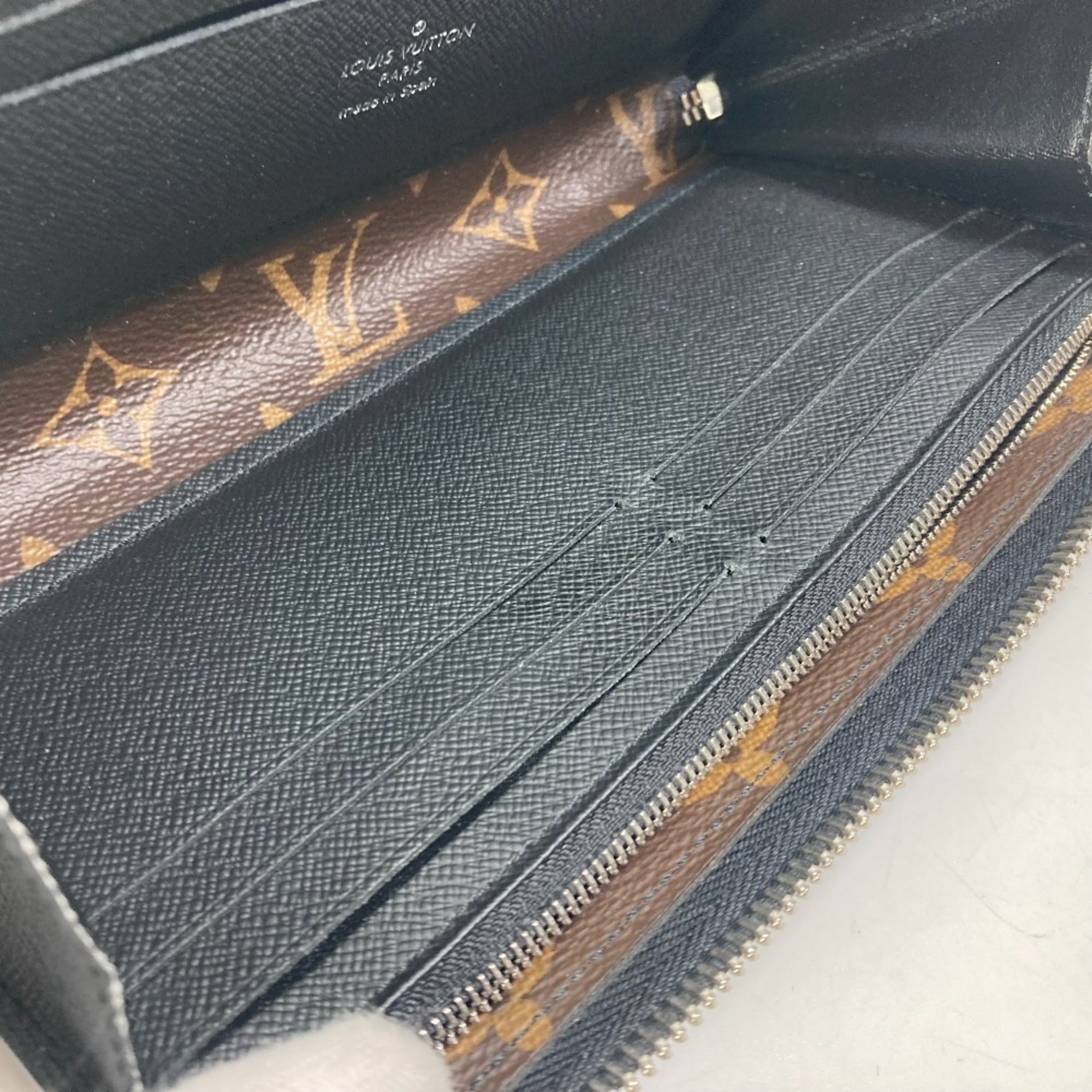 Louis Vuitton Monogram Macassar Black Brown Monogram Long Wallet (Bi-Fold) (Pre-Owned)