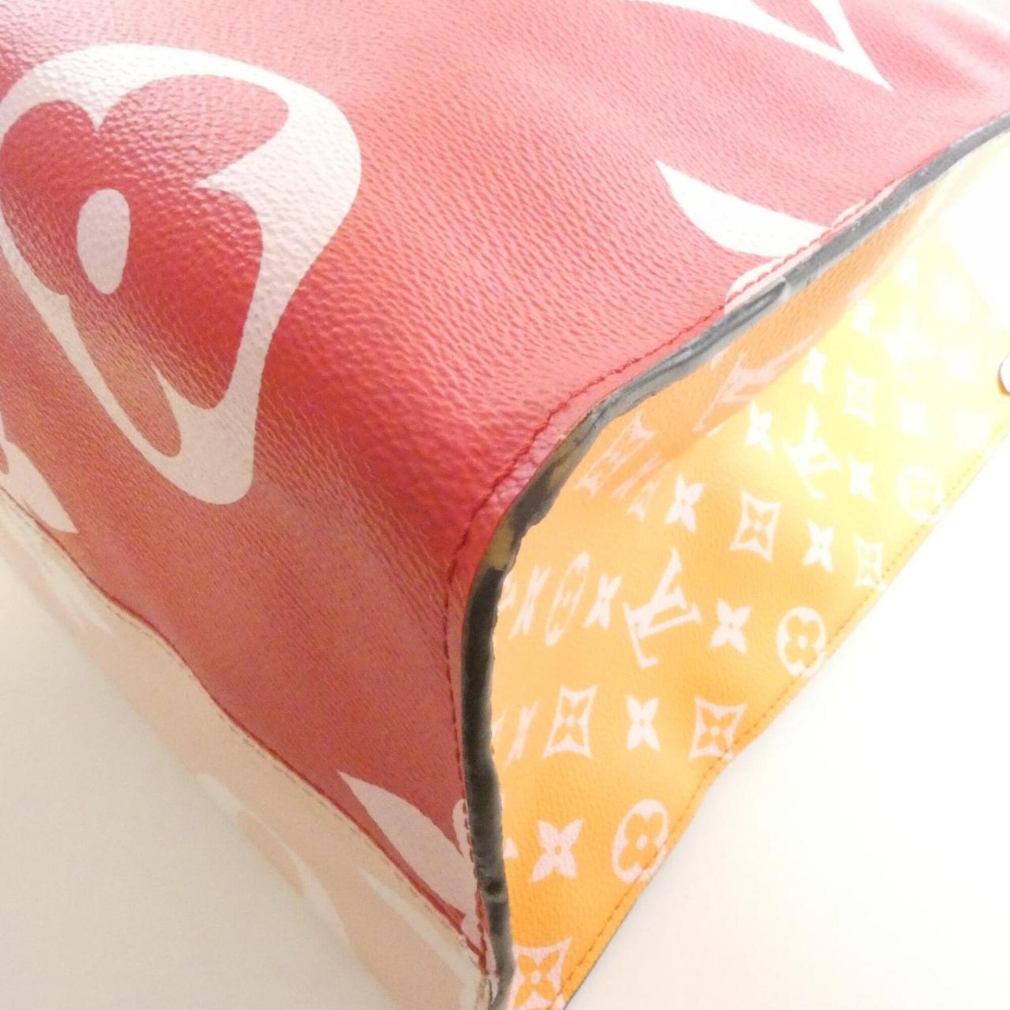 Louis Vuitton Red Color Rouge Coated Canvas Handbag (Pre-Owned)
