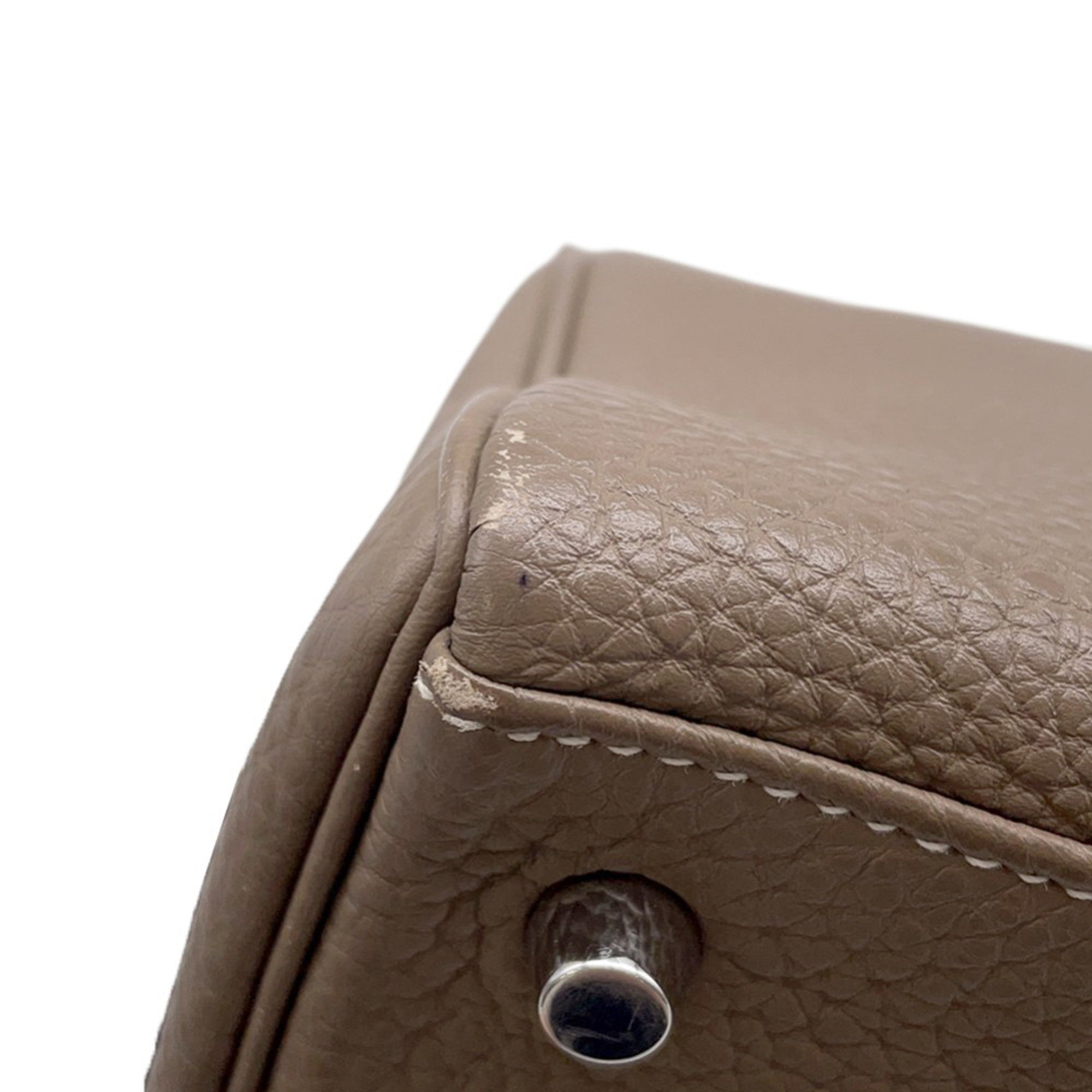 Hermes Kelly Etoupe Gray Togo Leather Handbag (Pre-Owned)