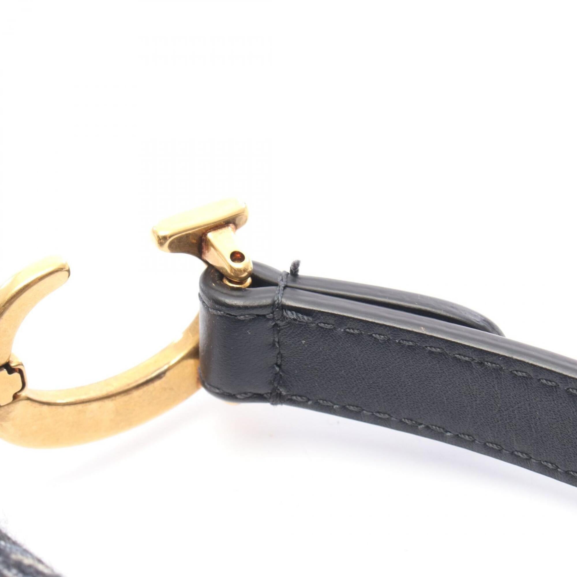 Christian Dior Beige Navy Canvas Leather Handbag Saddle Bag (Pre-Owned)