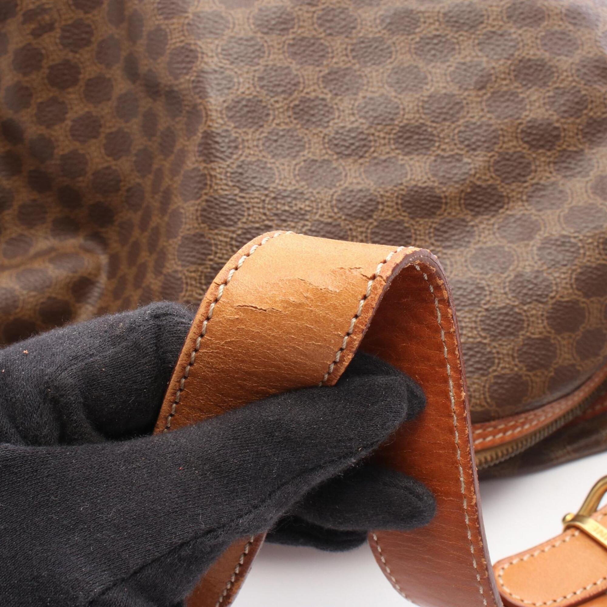 Celine Brown Coated Canvas Handbag Shoulder Bag (Pre-Owned)