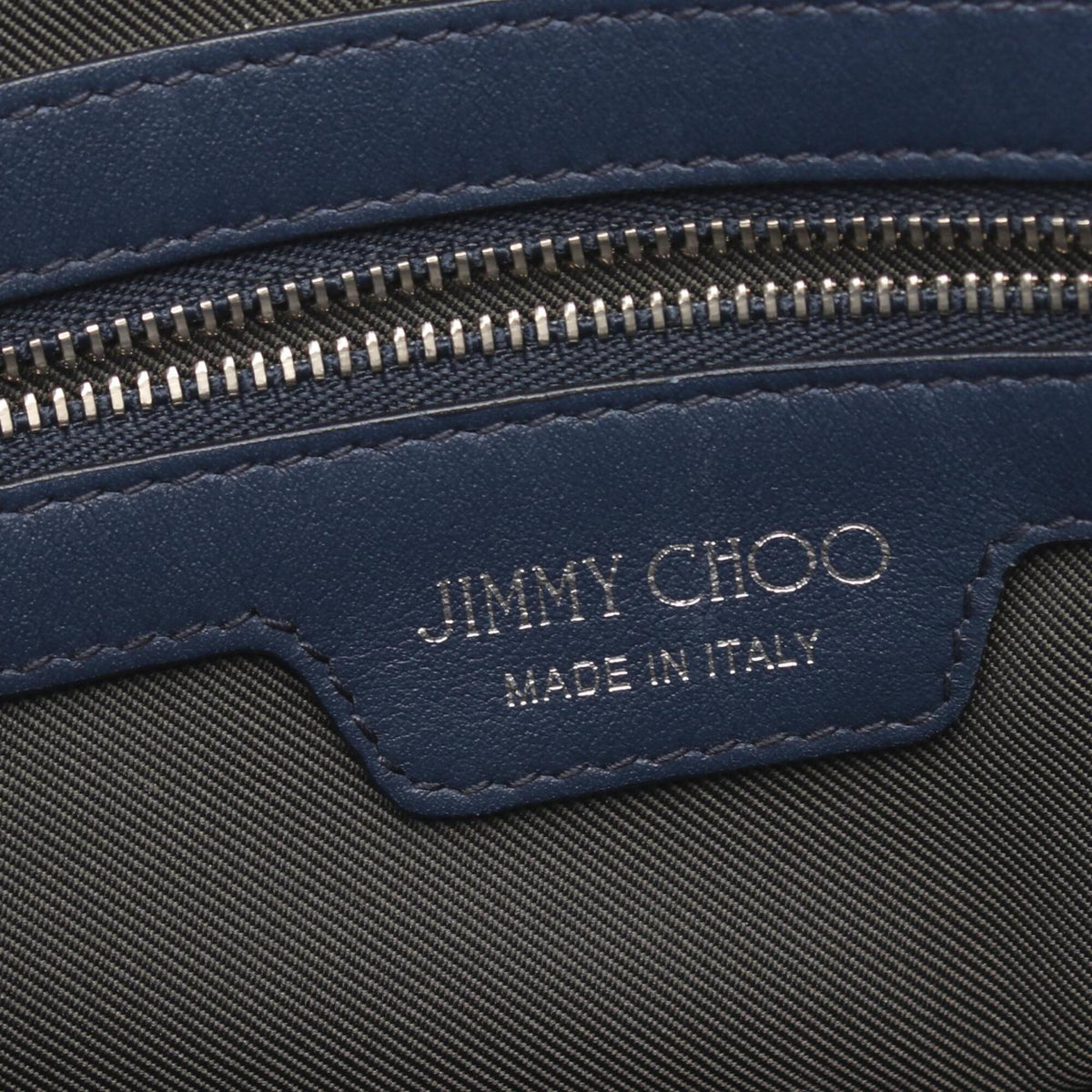 Jimmy Choo Navy Leather Handbag Tote Bag (Pre-Owned)