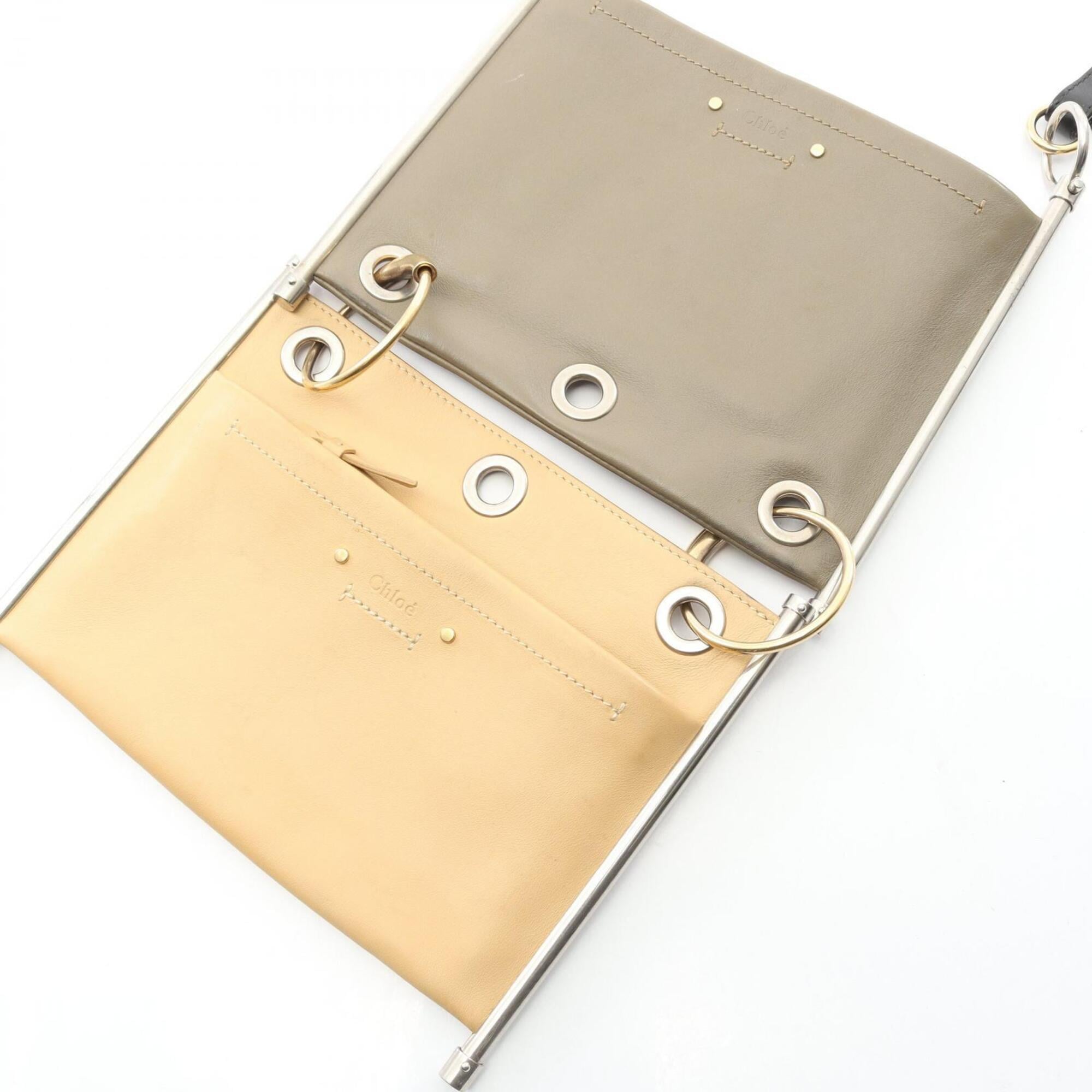 Chloé Beige Khaki Leather Handbag Shoulder Bag (Pre-Owned)