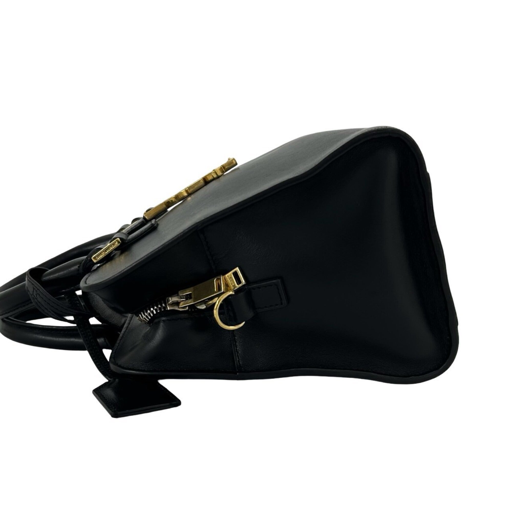 Yves Saint Laurent Black Leather Handbag Shoulder Bag (Pre-Owned)