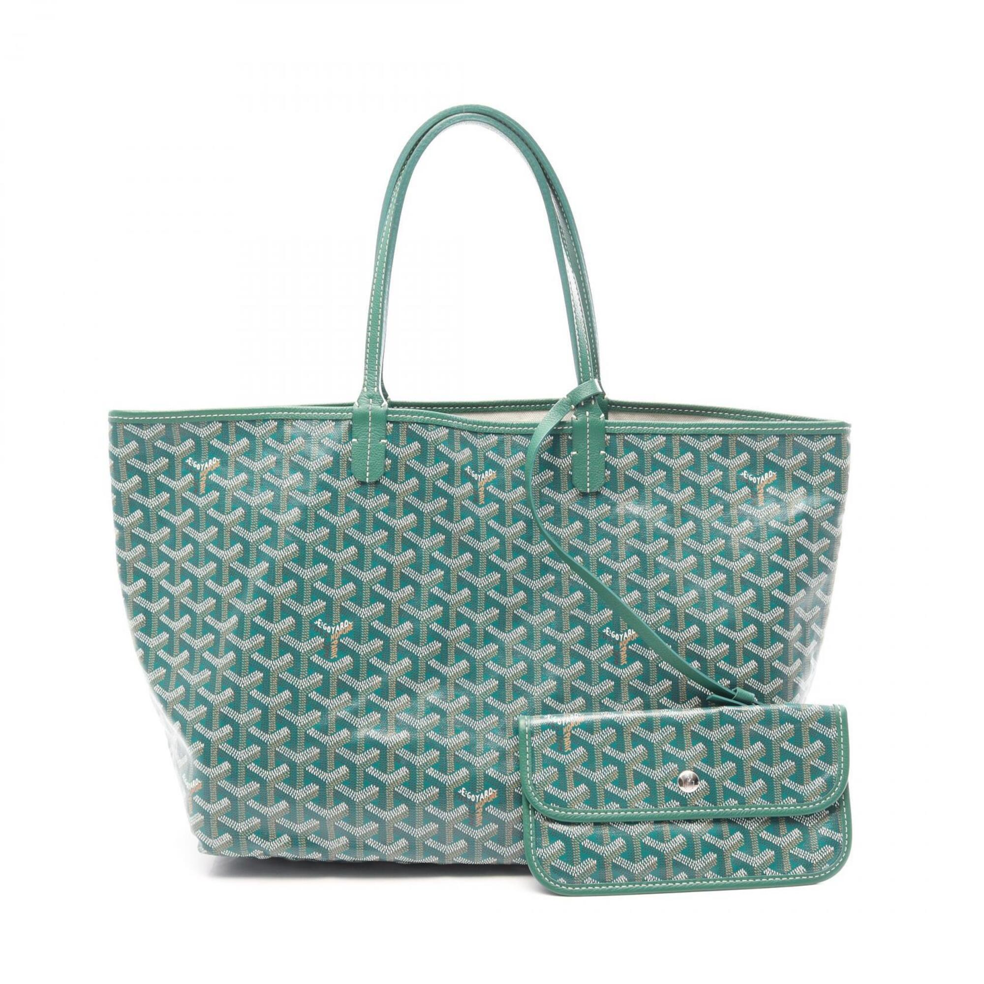 Goyard Brown Green White Coated Canvas Pvc Leather Handbag Tote Bag (Pre-Owned)