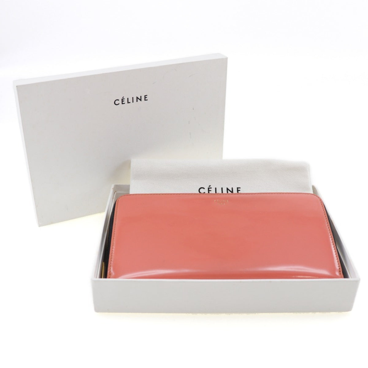 Celine Pink Leather Long Wallet (Bi-Fold) (Pre-Owned)