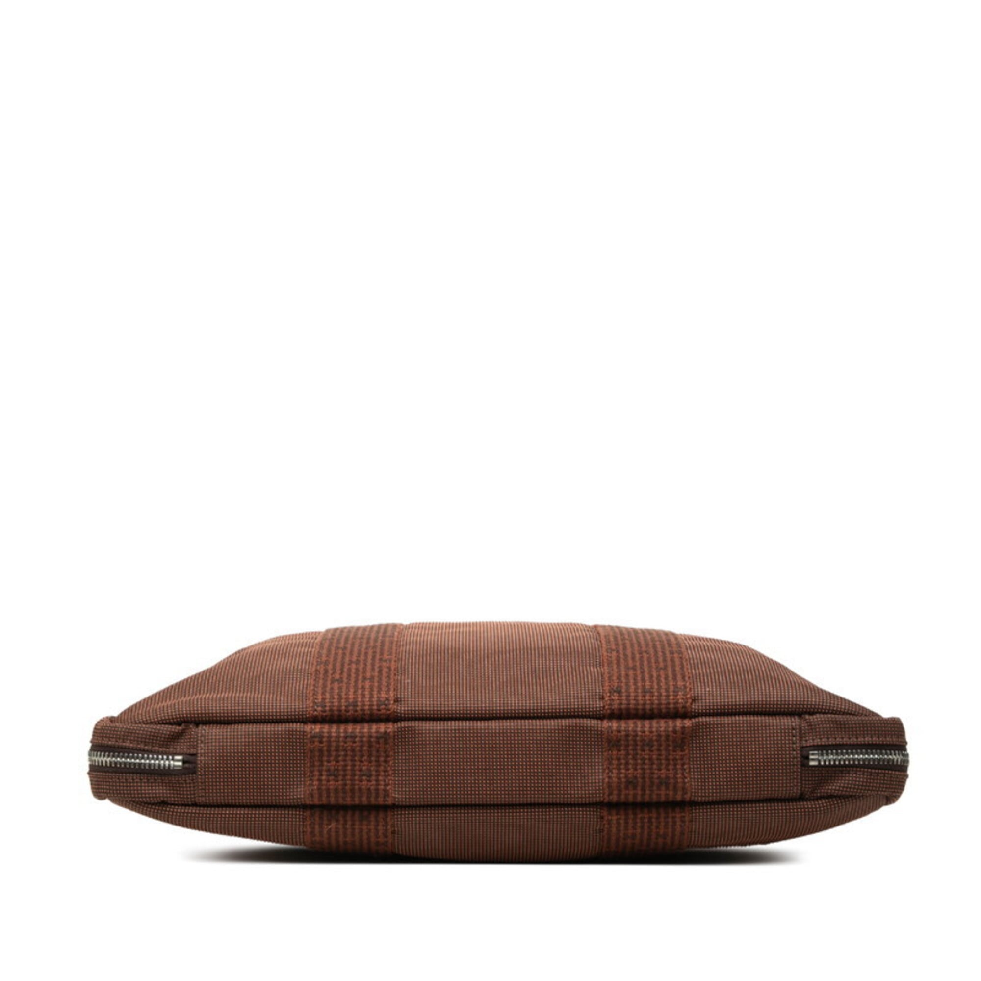 Hermes Brown Canvas Briefcase Handbag Shoulder Bag (Pre-Owned)