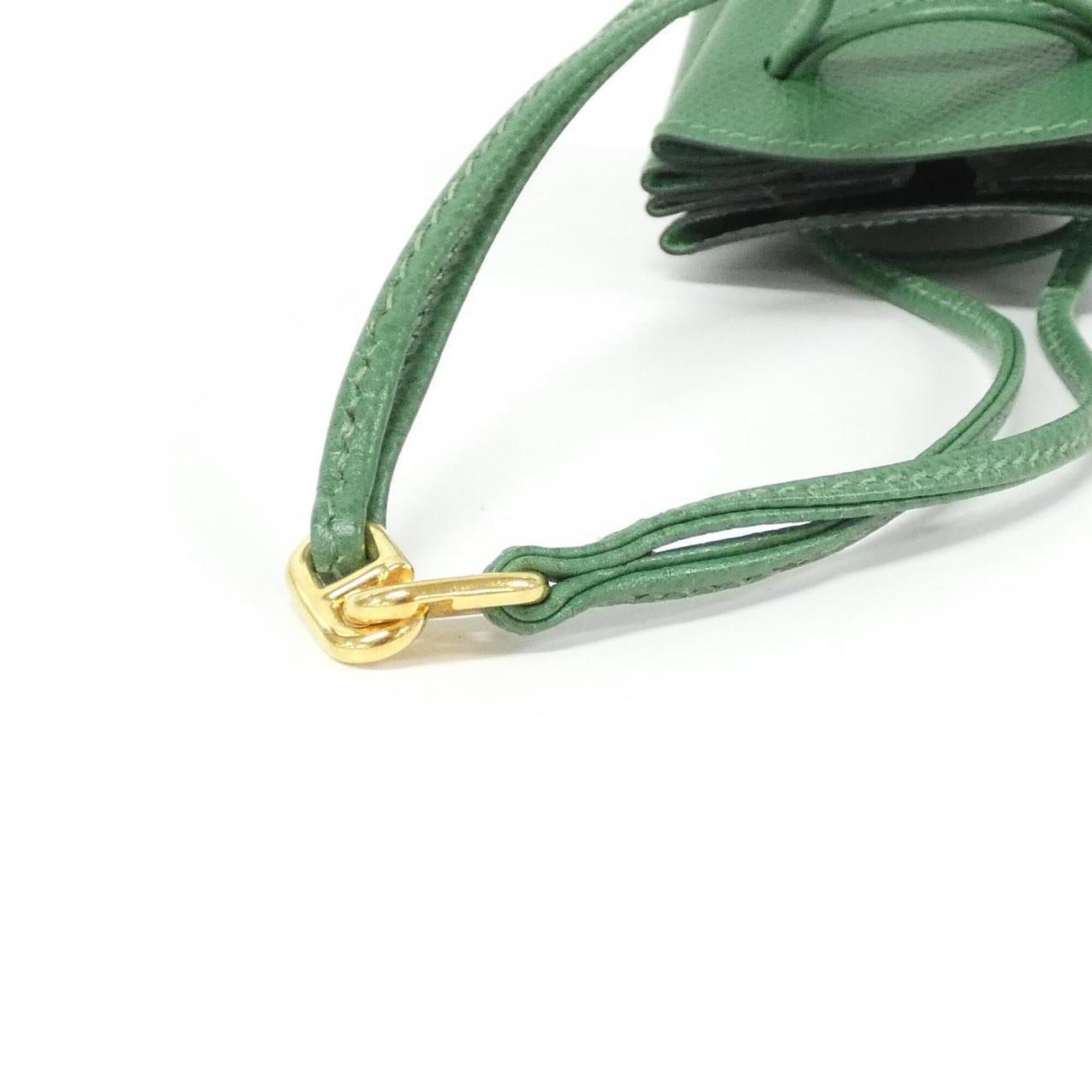Hermes Green Courchevel Leather Handbag Pouch (Pre-Owned)