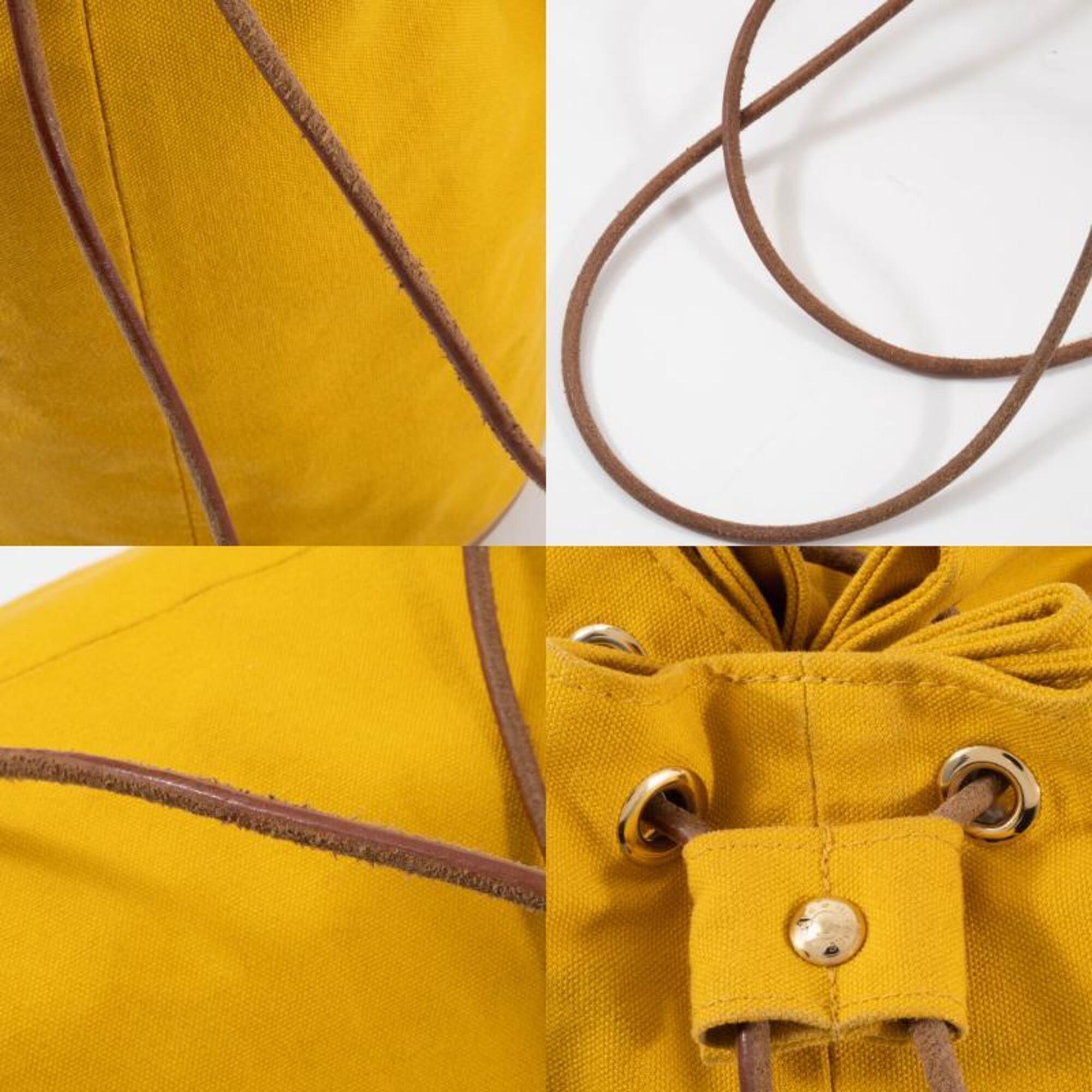 Hermes Polochon Mimil Yellow Cotton 100% Shoulder Bag (Pre-Owned)