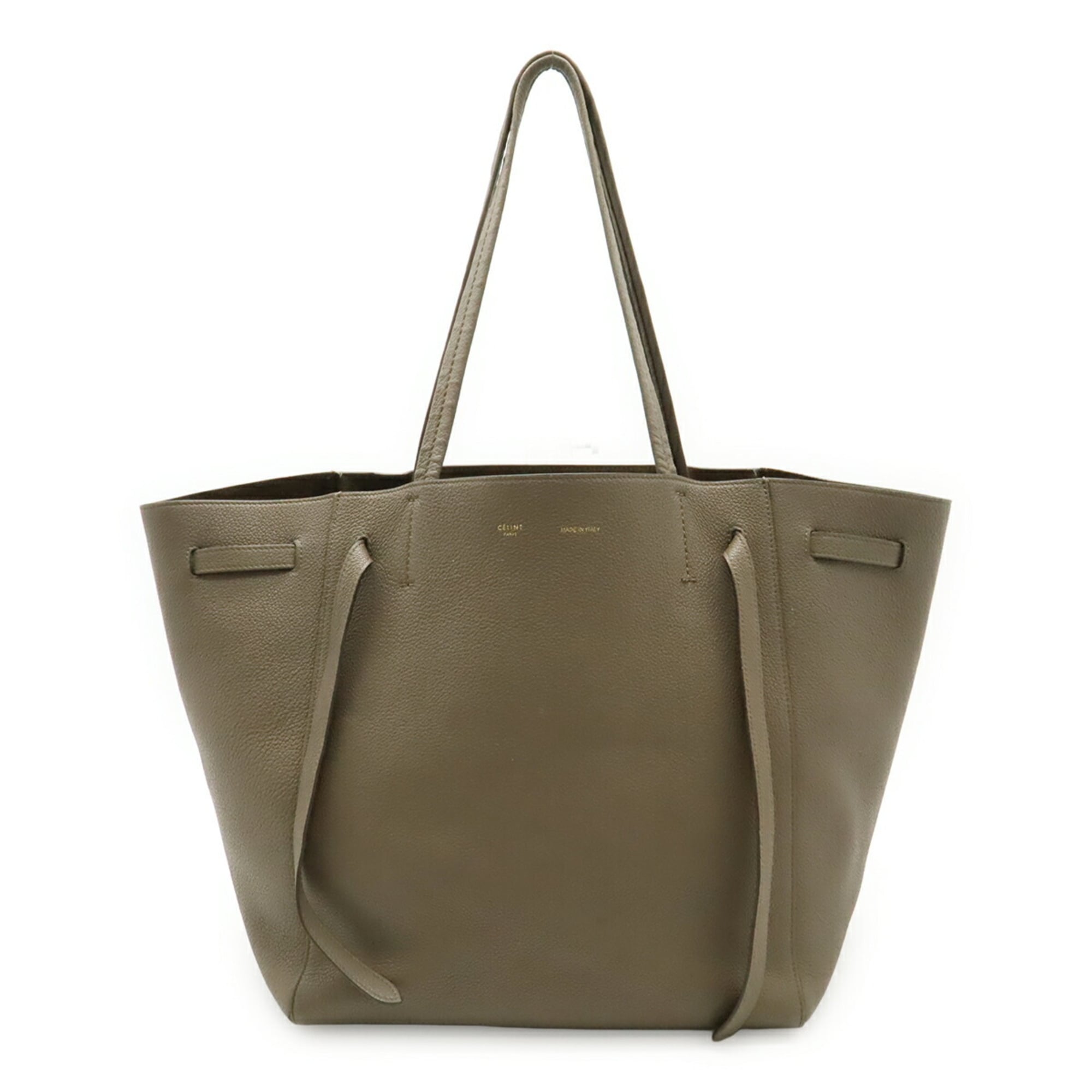 Celine Cabas Grayish Leather Shoulder Bag Tote Bag (Pre-Owned)
