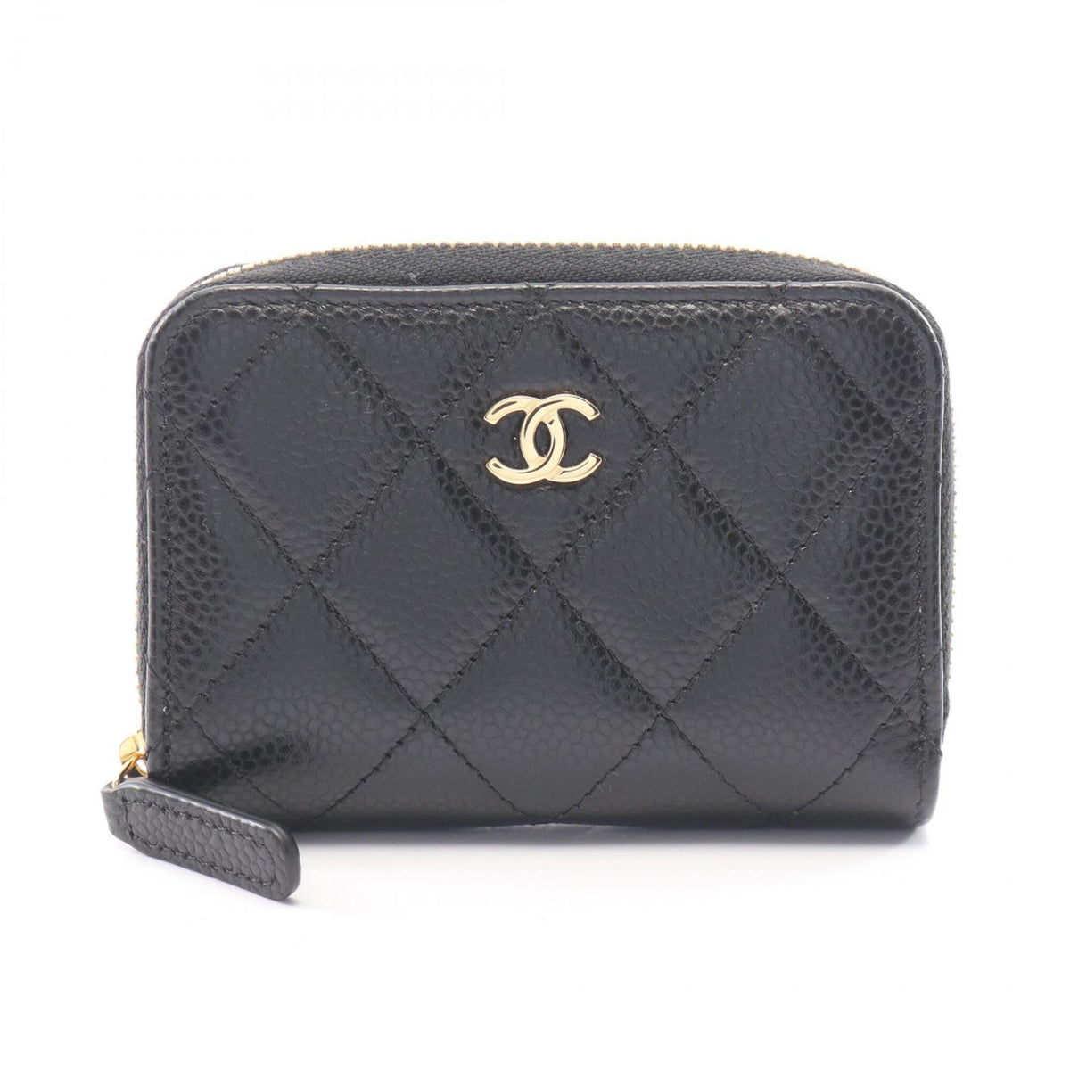 Chanel Black Grained Calfskin Coin Purse/Coin Case (Pre-Owned)