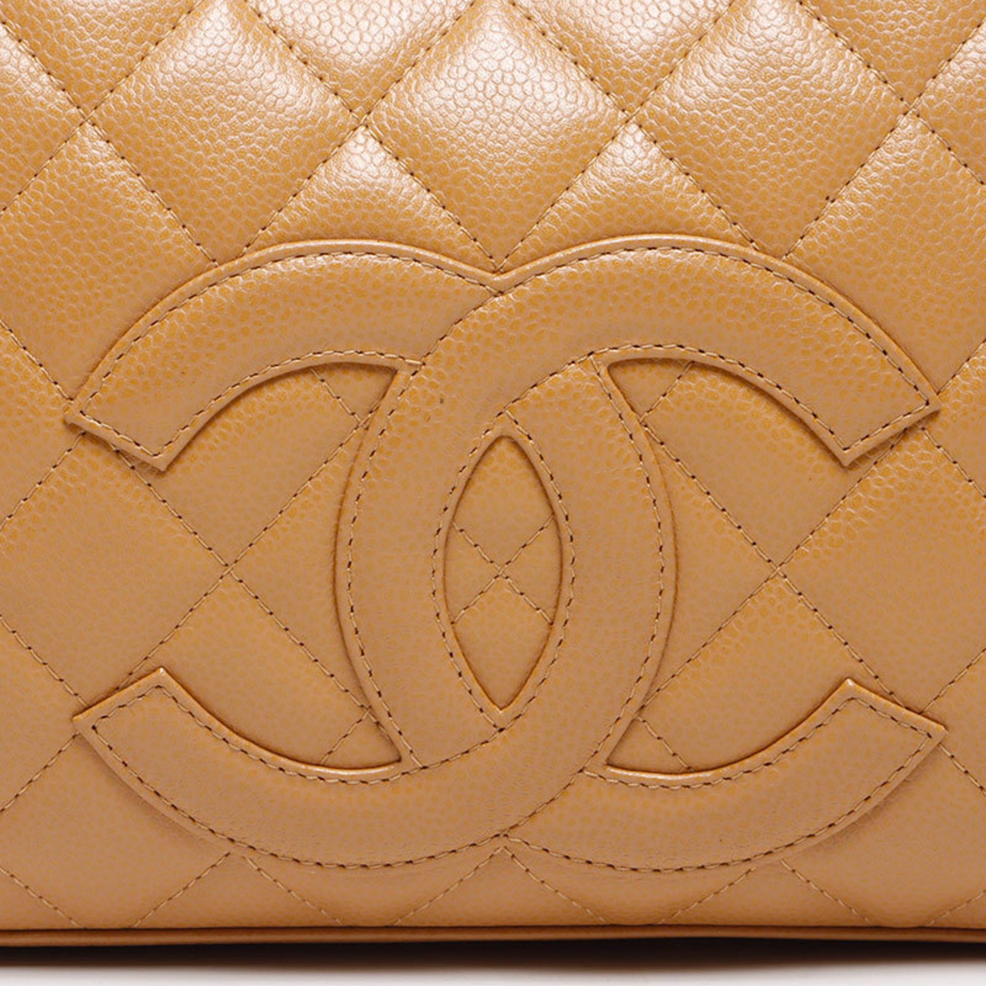 Chanel Brown Grained Calfskin Boston Bag (Pre-Owned)