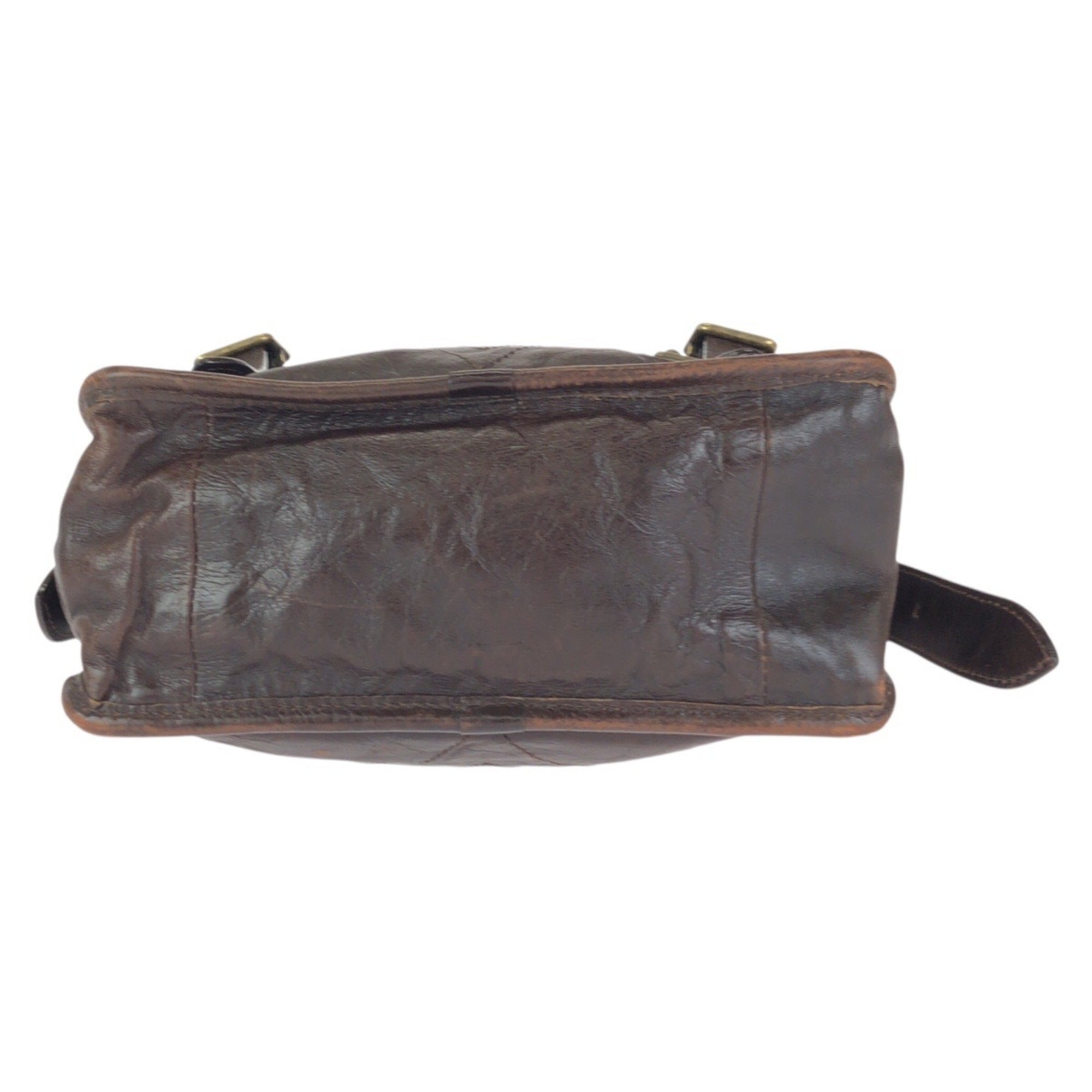 Louis Vuitton Brown Leather Messenger Bag Shoulder Bag (Pre-Owned)