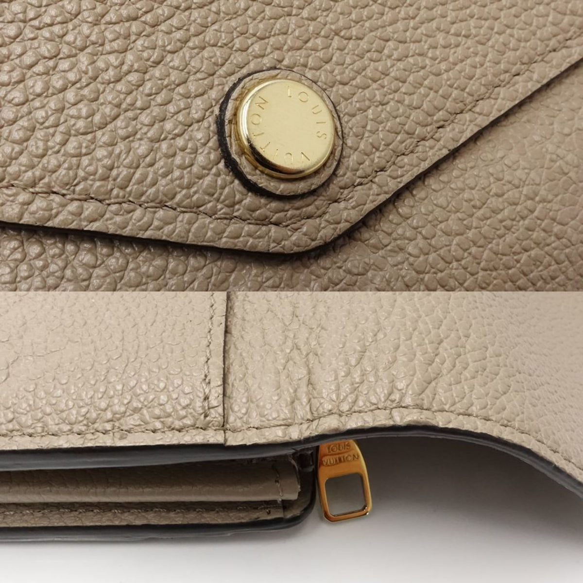 Louis Vuitton Tourterelle Leather Long Wallet (Bi-Fold) (Pre-Owned)