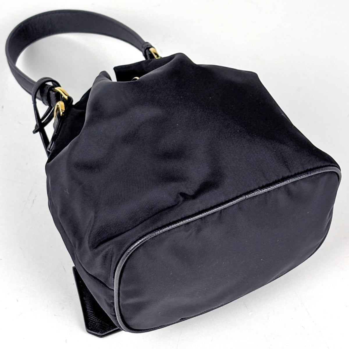 Prada Black Nylon Leather Handbag (Pre-Owned)